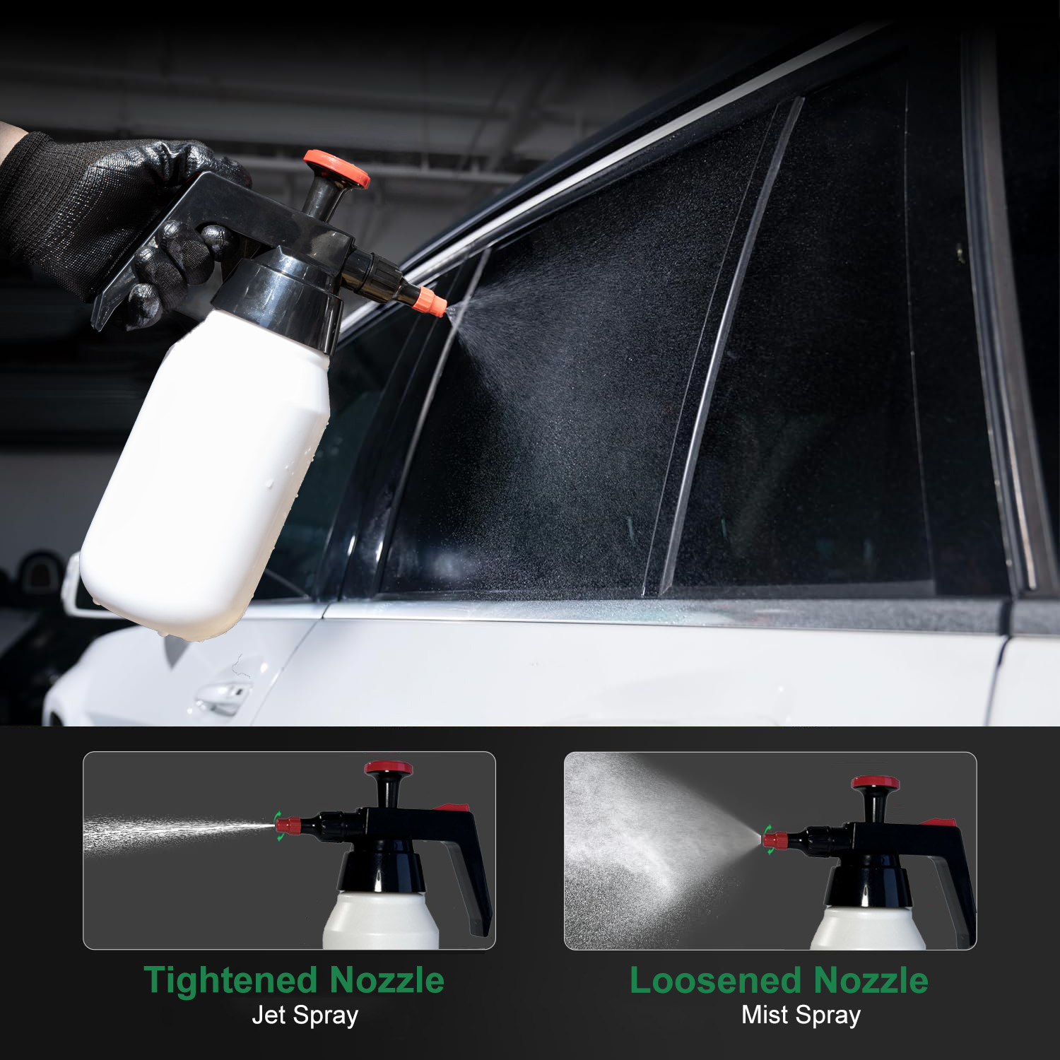 1L Industrial Solvent Sprayer With Adjustable Nozzle Solvent Pressure Sprayer For Car Care Industrial Maintenance (Red)