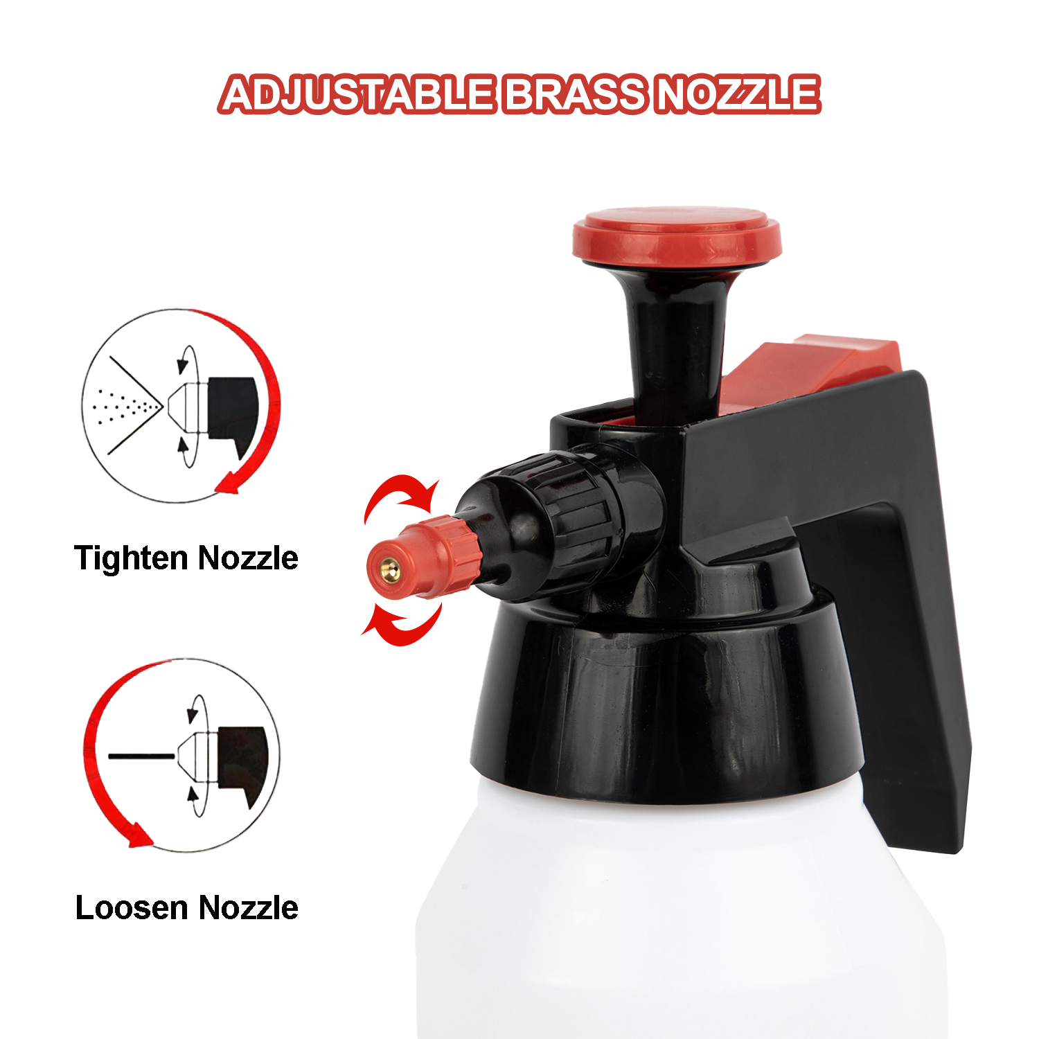 1L Industrial Solvent Sprayer With Adjustable Nozzle Solvent Pressure Sprayer For Car Care Industrial Maintenance (Red)