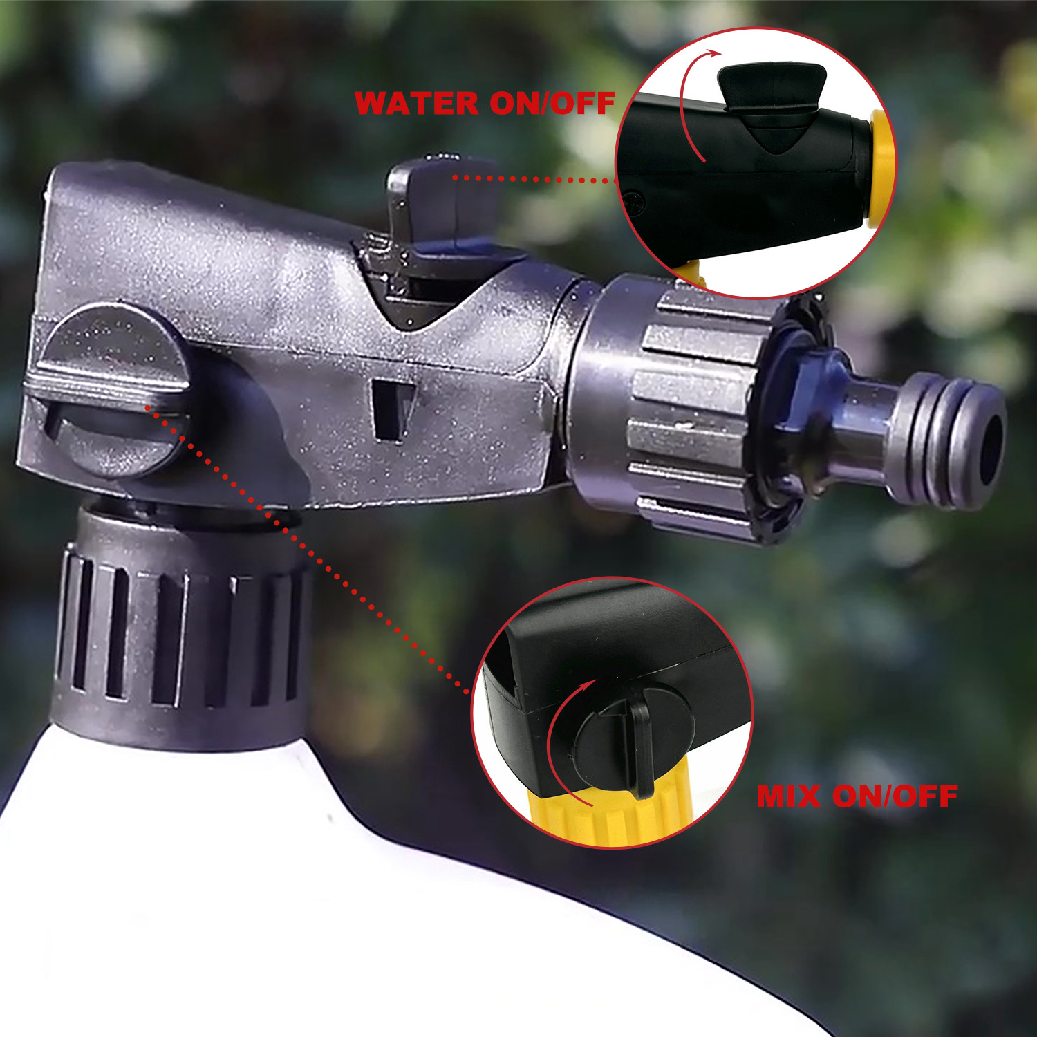 1000ml Hose End Sprayer With Fan Spray For Cleaning & Fertilizing