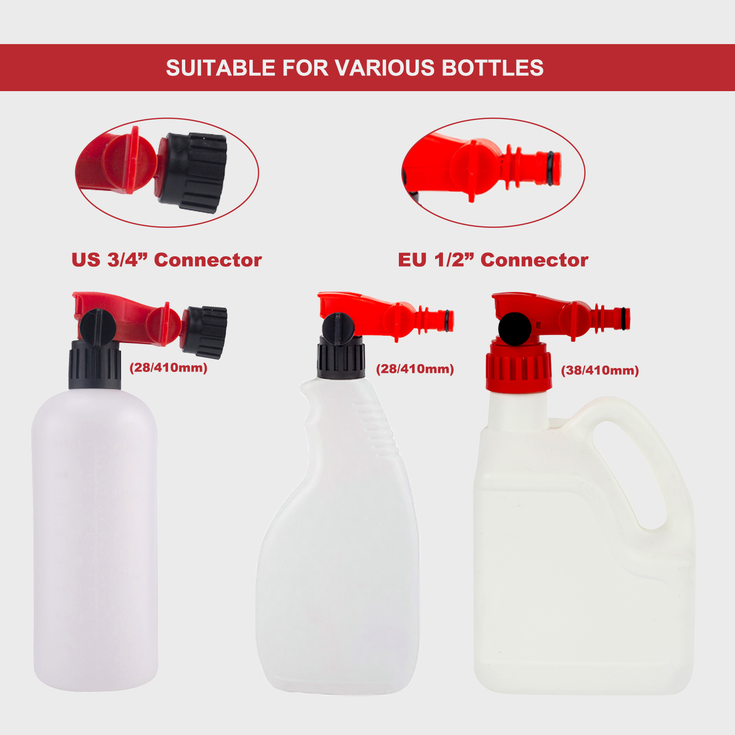 Multi-Pattern Spray Nozzle Hose End Sprayer With Foam Spray For Outdoor Cleaning & Detailing