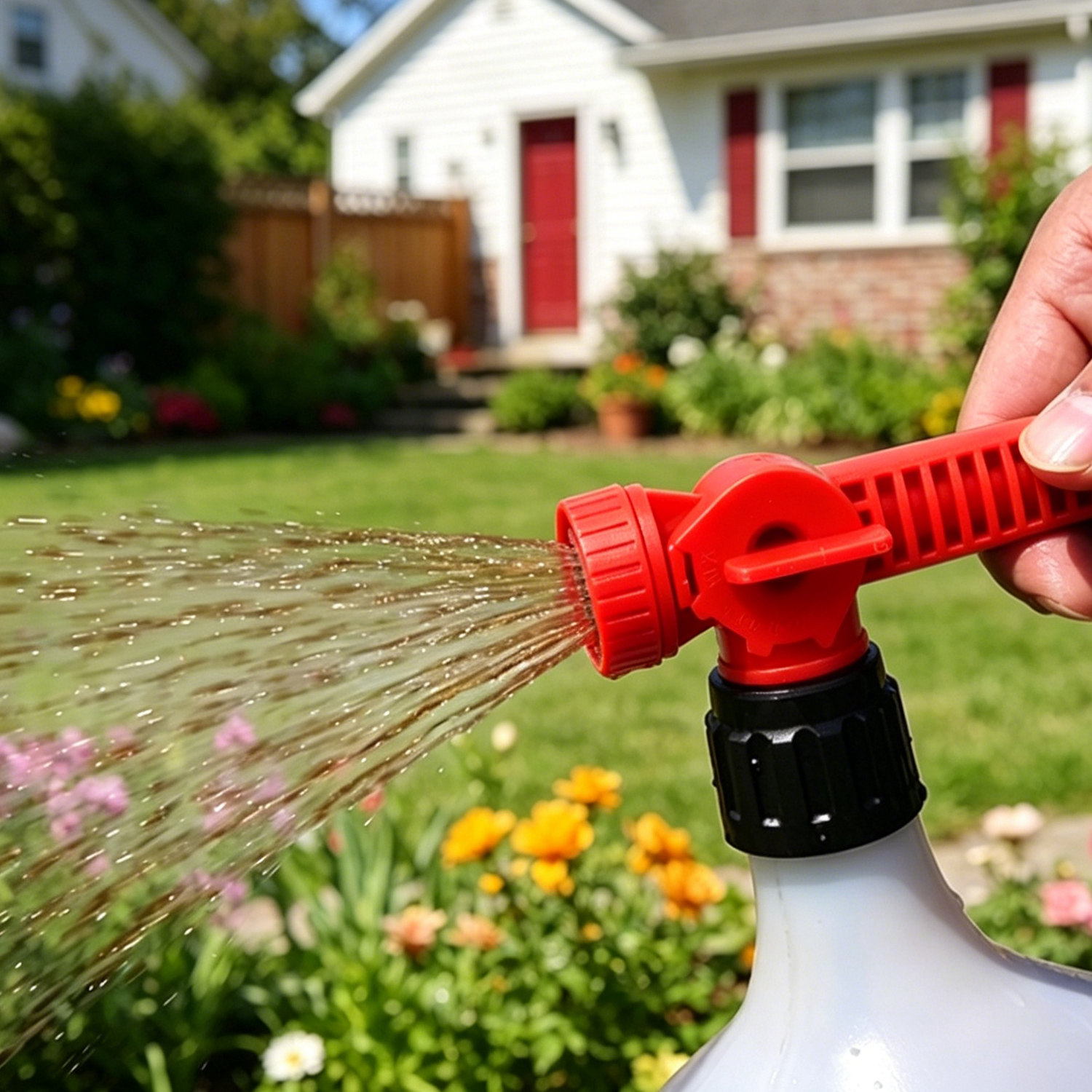 Garden Hose End Sprayer With Shower Spray For Liquid Fertilizer Watering Pest Control