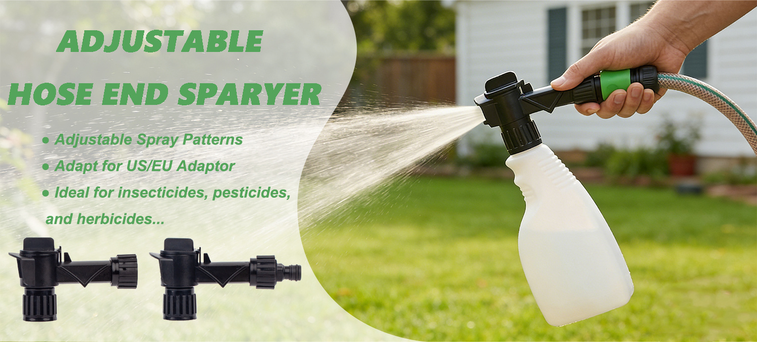Adjustable Hose End Sprayer With Fan Spray For Pest Control Fertilizing & Cleaning