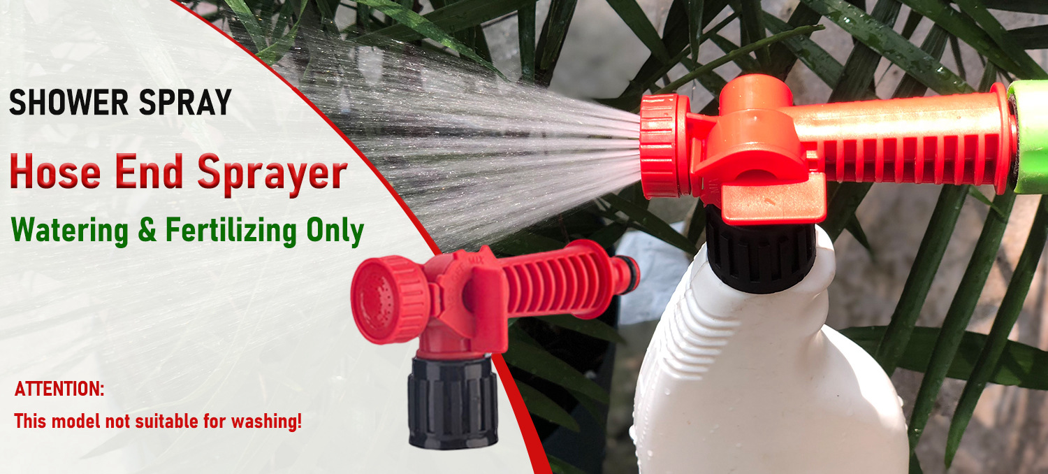 Garden Hose End Sprayer With Shower Spray For Liquid Fertilizer Watering Pest Control