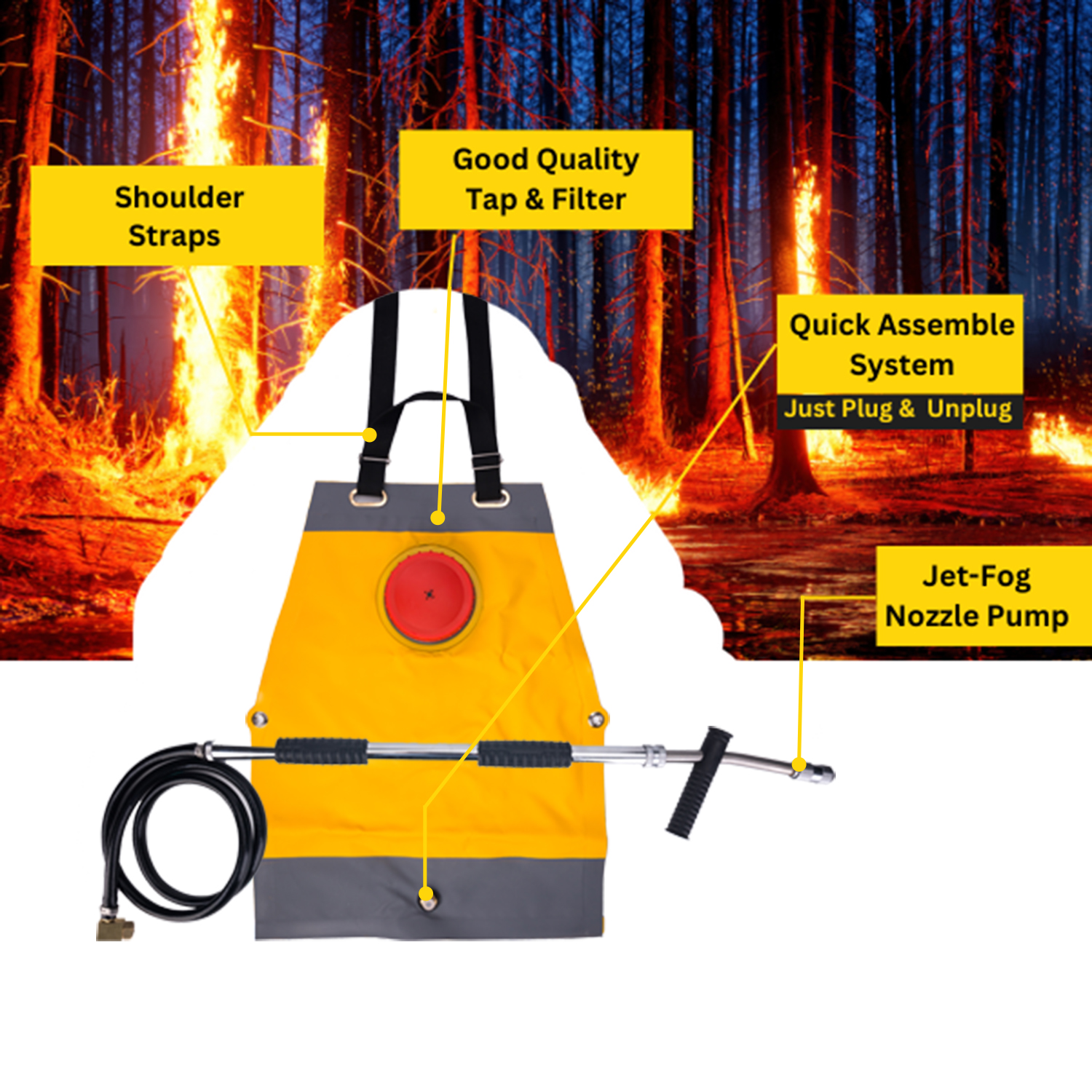 20L Fire Fighting Backpack Bag For Forest Wildland