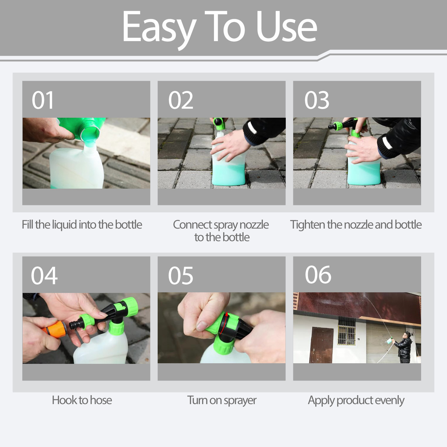 Long Distance Hose End Sprayer With Jet Spray For Garden Lawn Outdoor Cleaning