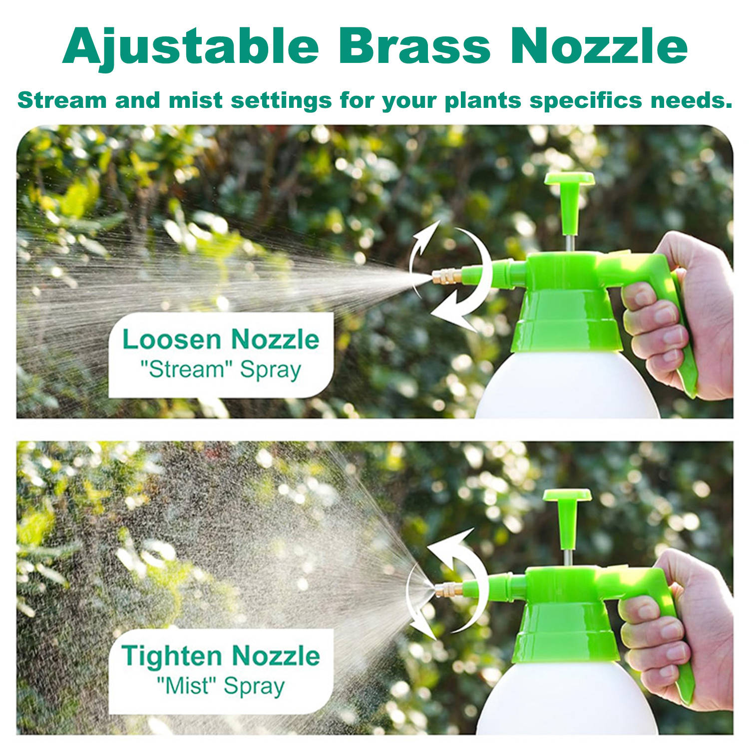 1/2 Gallon Garden Pressure Pump Sprayer With Safety Value & Adjustable Nozzle for Watering Home Cleaning and Car Washing