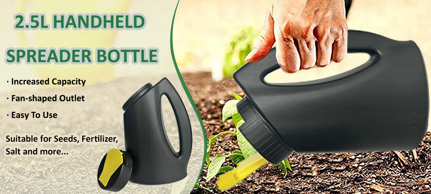 3L Handheld Spreader Bottle Manual Spreader for Grass Seed Fertilizer and Ice Sand
