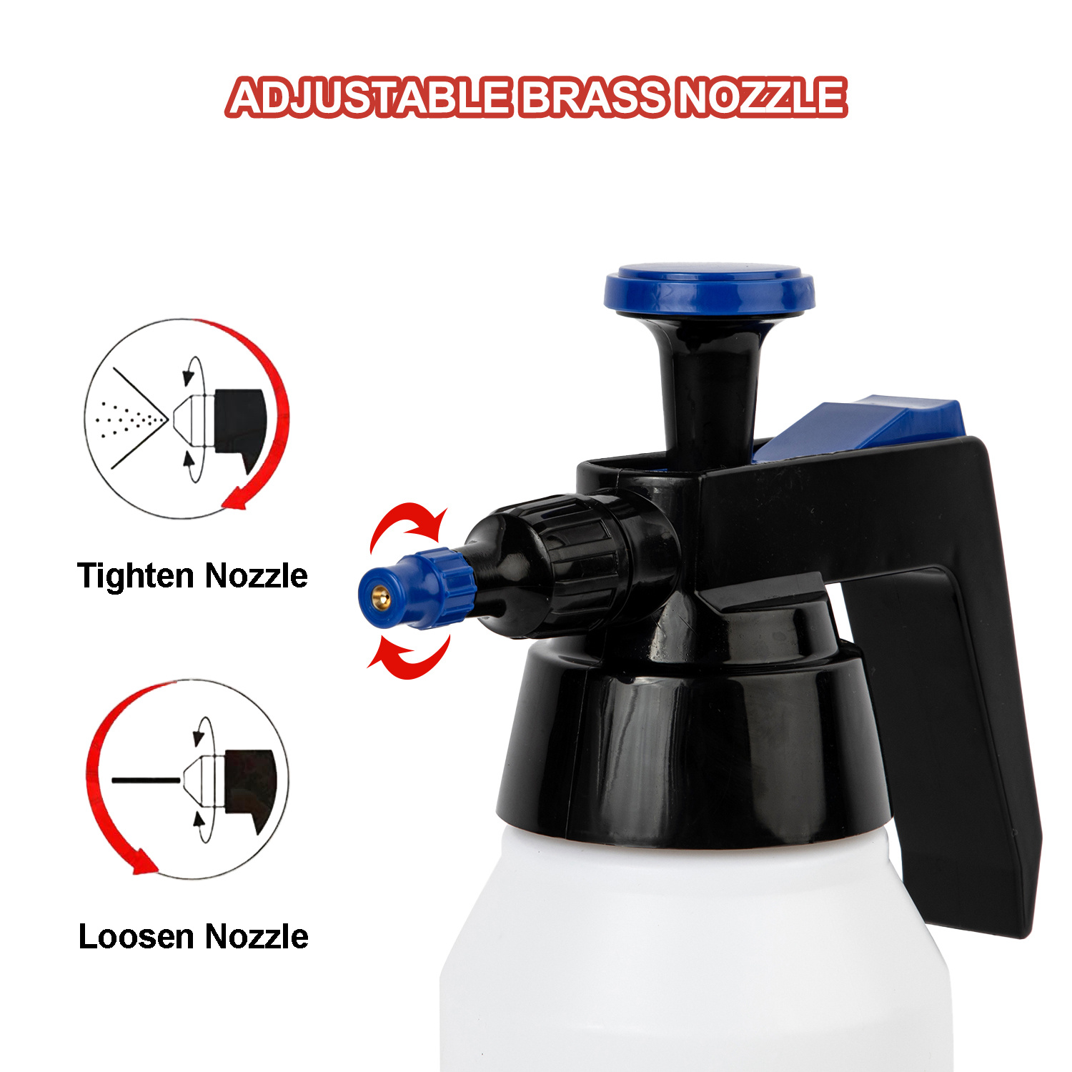 1L Heavy-Duty Solvent Pressure Sprayer With Adjustable Nozzle For Car Care Industrial Maintenance (Blue)