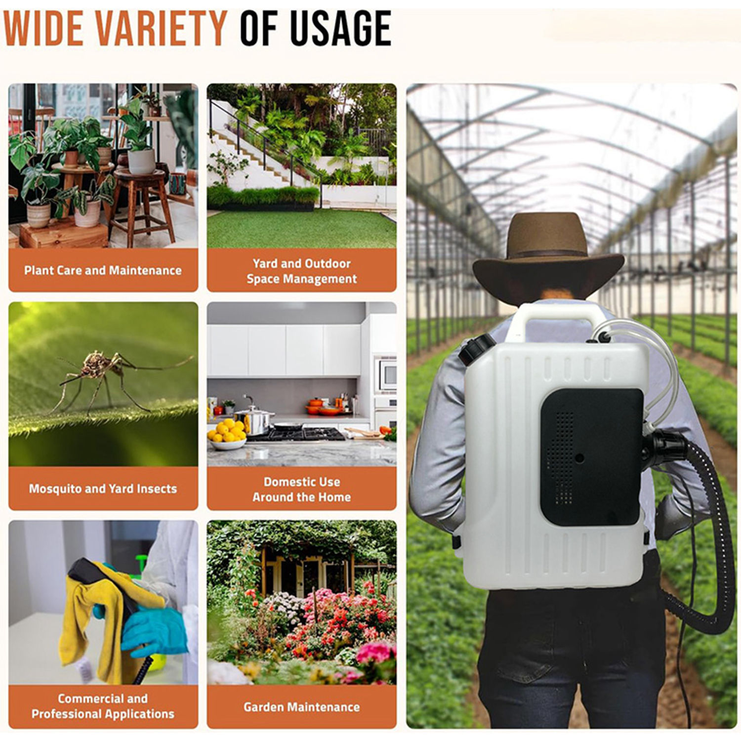 10L ULV Mist Sprayer With Adjustable Droplet for Agricultural Pest Control Sanitation & Disinfection