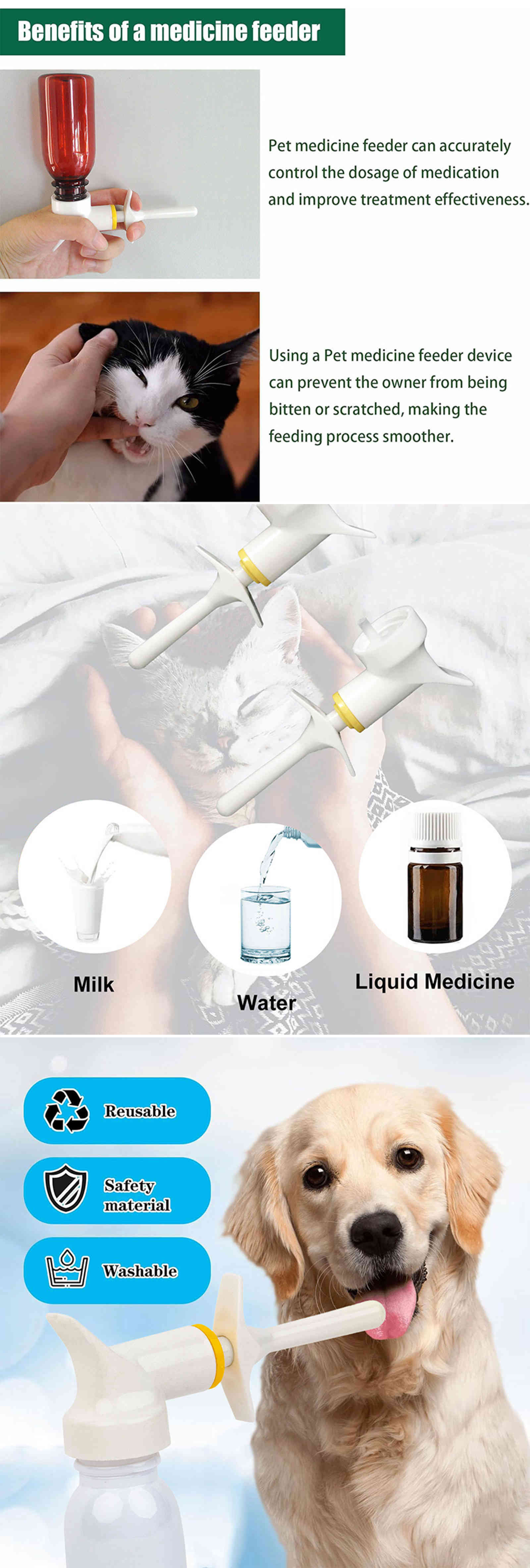 1ML Dosage Veterinary Dispenser Liquid Feeder Pump Trigger For Animals Pets