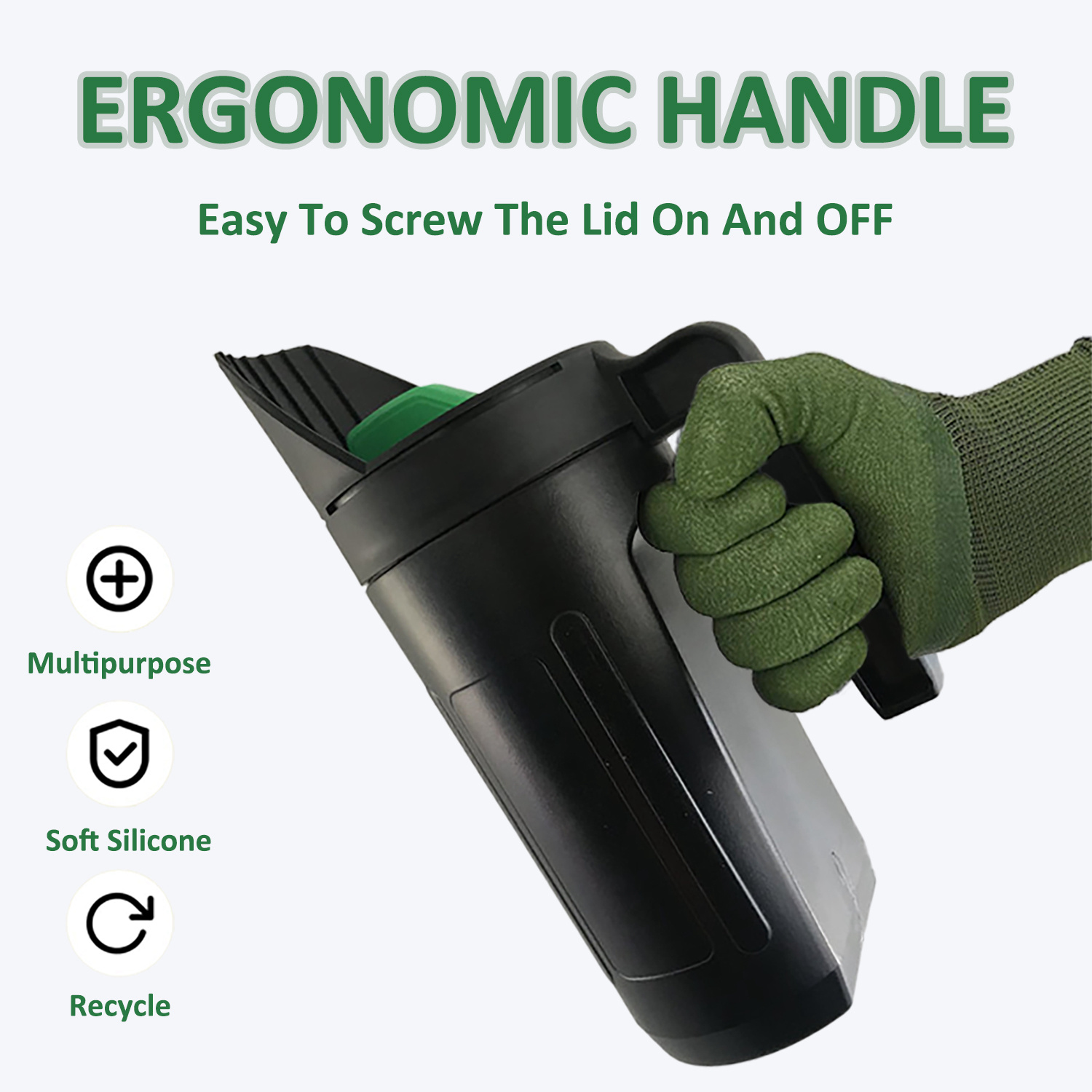 2.5L Handheld Spreader Bottle With Adjustable Hole Openings for Lawn Seeds Ice Melt Salt Weed and Feed Spreader