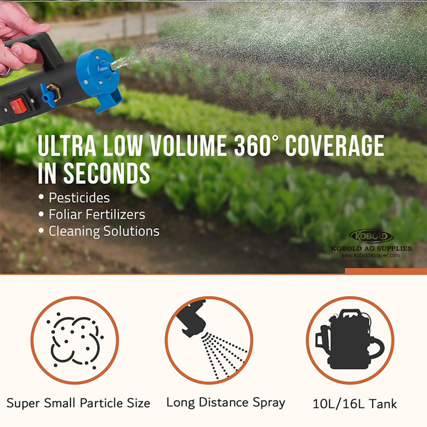 10L Lithium Battery ULV Sprayer With Adjustable Droplet for Agricultural Pest Control Sanitation & Disinfection