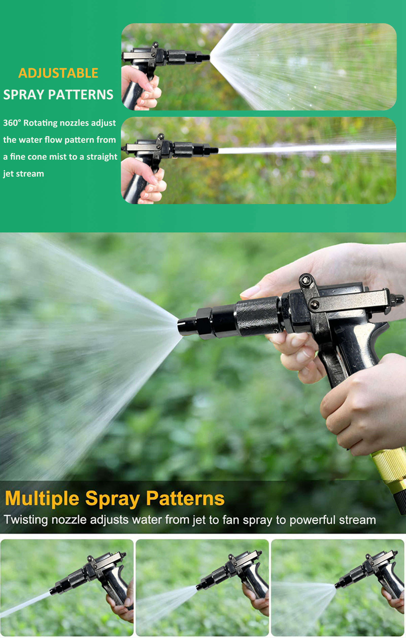 800 PSI Aluminium Sprat Gun With Adjustable Spray Patterns for Watering Plants Washing Cars Forest Fire Fighting