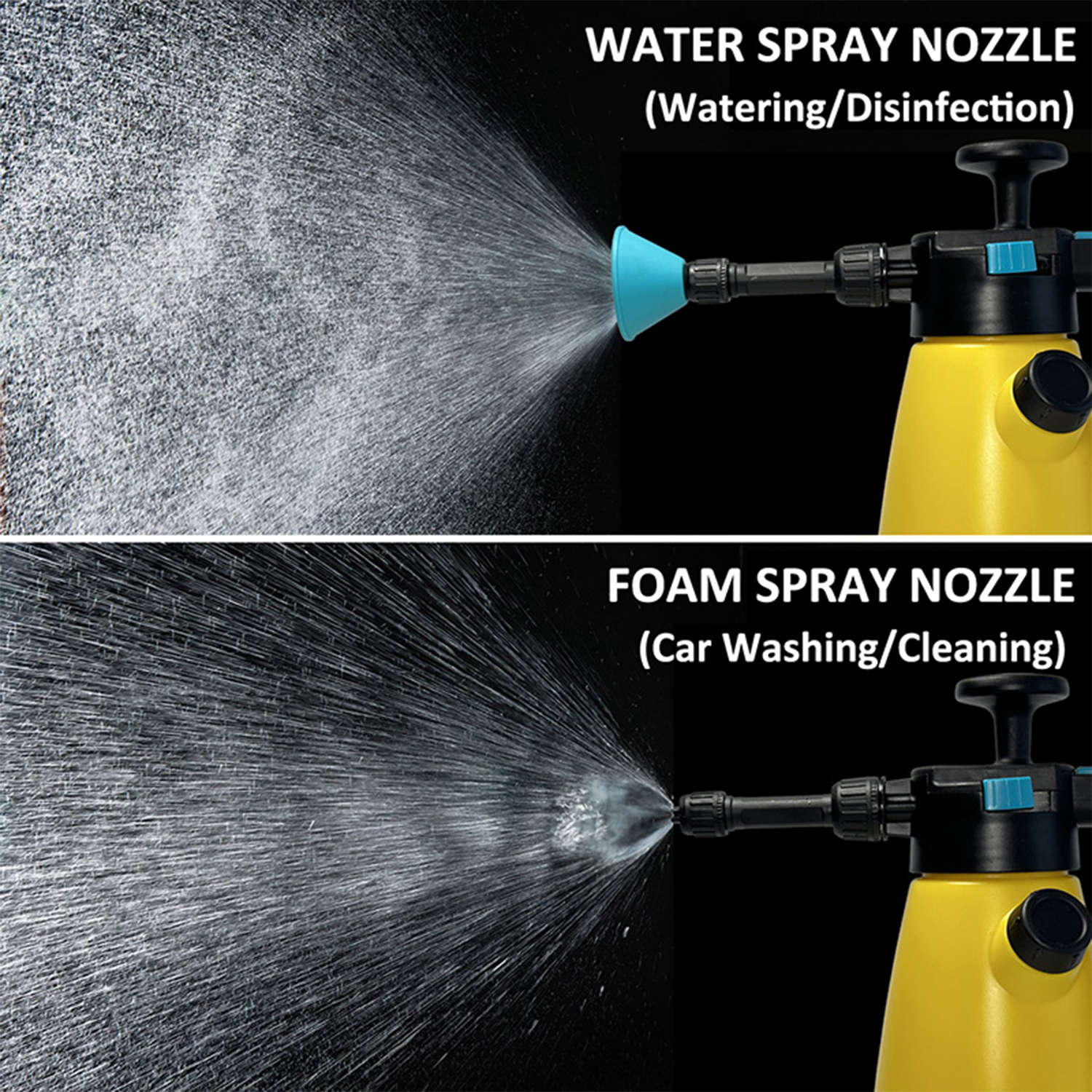 1.5L Foam Sprayer Handheld Foam Pump Sprayer for Car Wash Pressure Sprayer With 2 Nozzles for Home Cleaning Watering