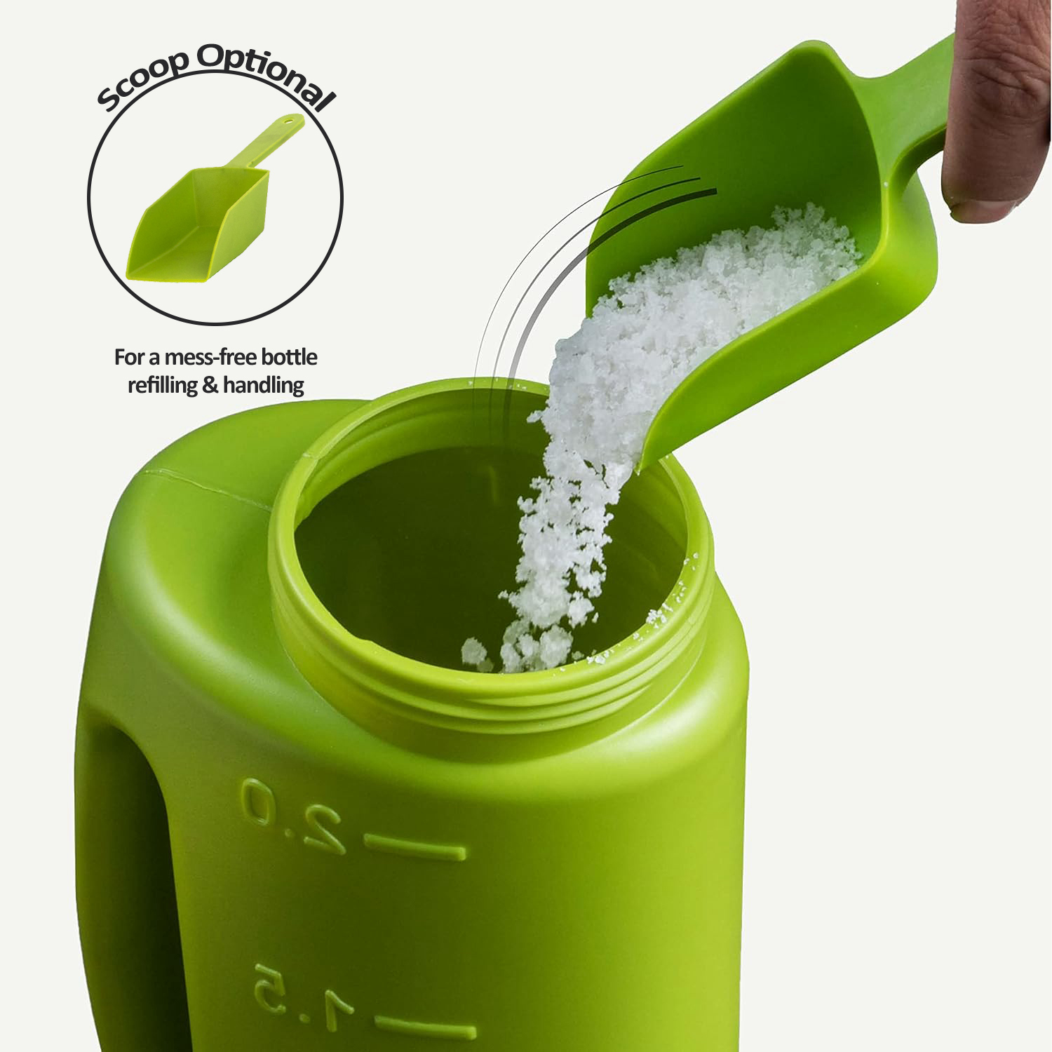 2L Handheld Spreader Bottle With Adjustable Opening Sizes for Lawn Seeds Ice Melt Salt Weed and Feed Spreader