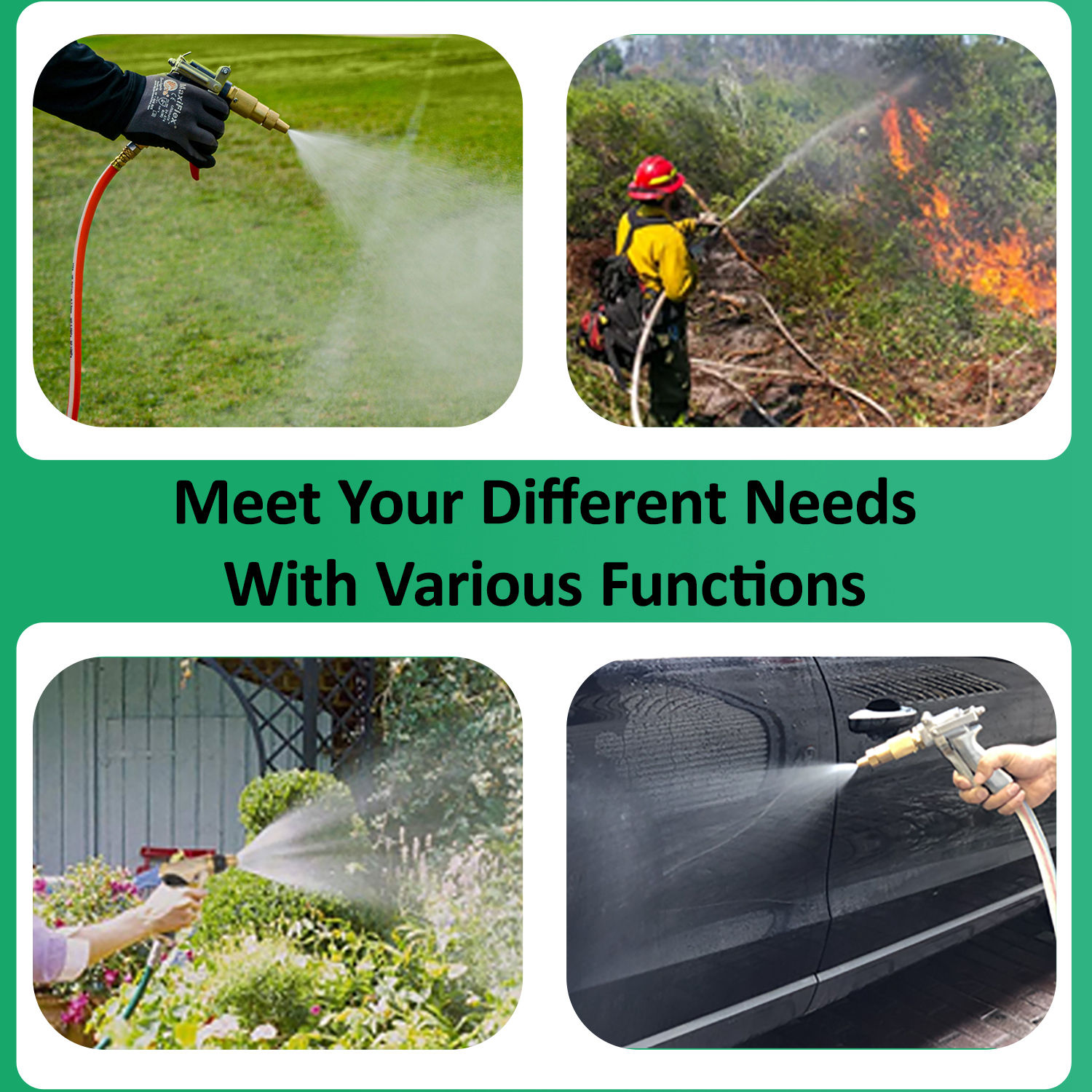 800 PSI Aluminium Sprat Gun With Adjustable Spray Patterns for Watering Plants Washing Cars Forest Fire Fighting