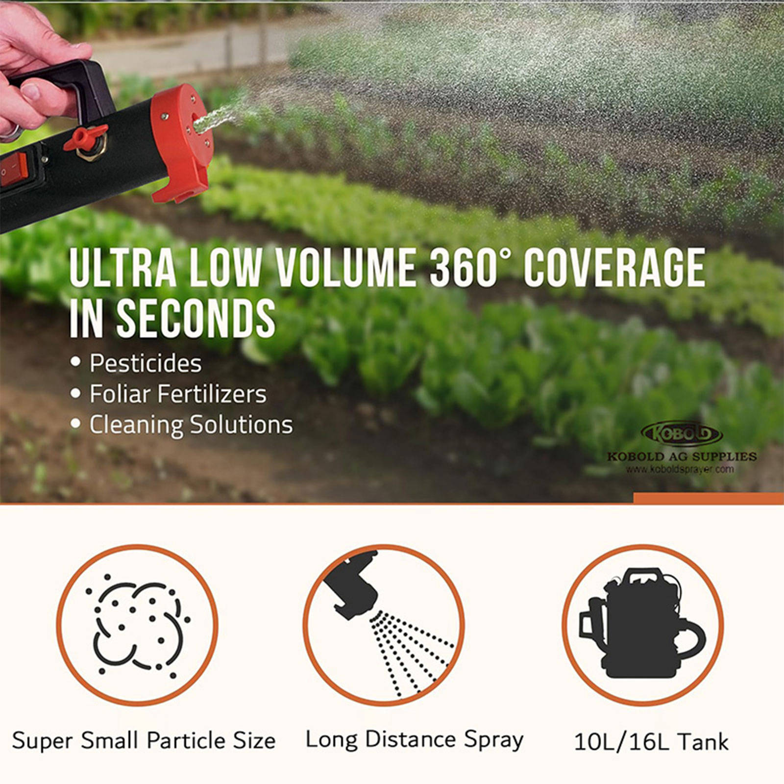 10L ULV Mist Sprayer With Adjustable Droplet for Agricultural Pest Control Sanitation & Disinfection