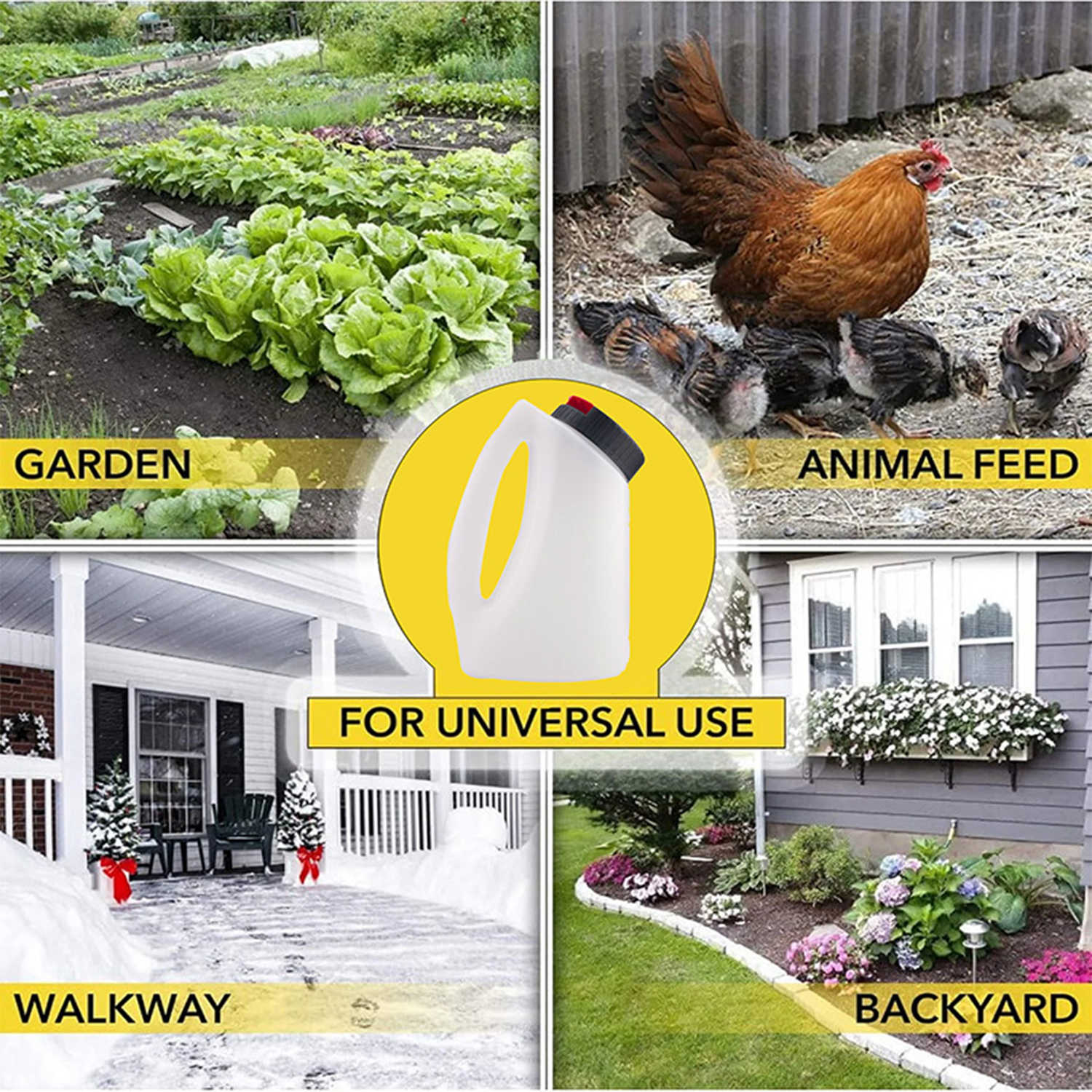 3000ml Handheld Spreader Bottle Manual Spreader for Grass Seed Fertilizer and Ice Sand