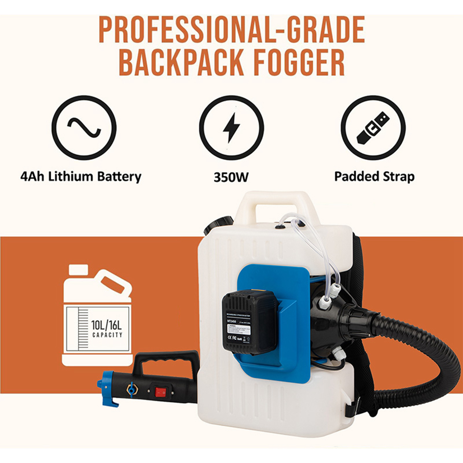 10L Lithium Battery ULV Sprayer With Adjustable Droplet for Agricultural Pest Control Sanitation & Disinfection