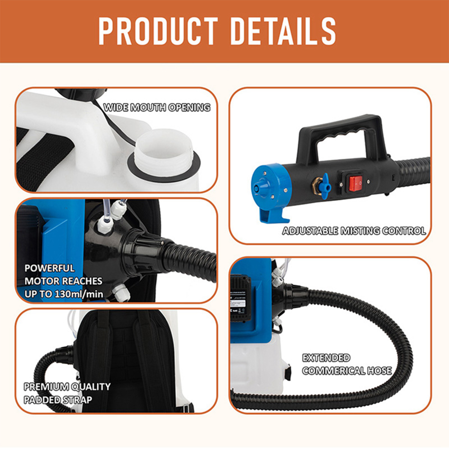 10L Lithium Battery ULV Sprayer With Adjustable Droplet for Agricultural Pest Control Sanitation & Disinfection