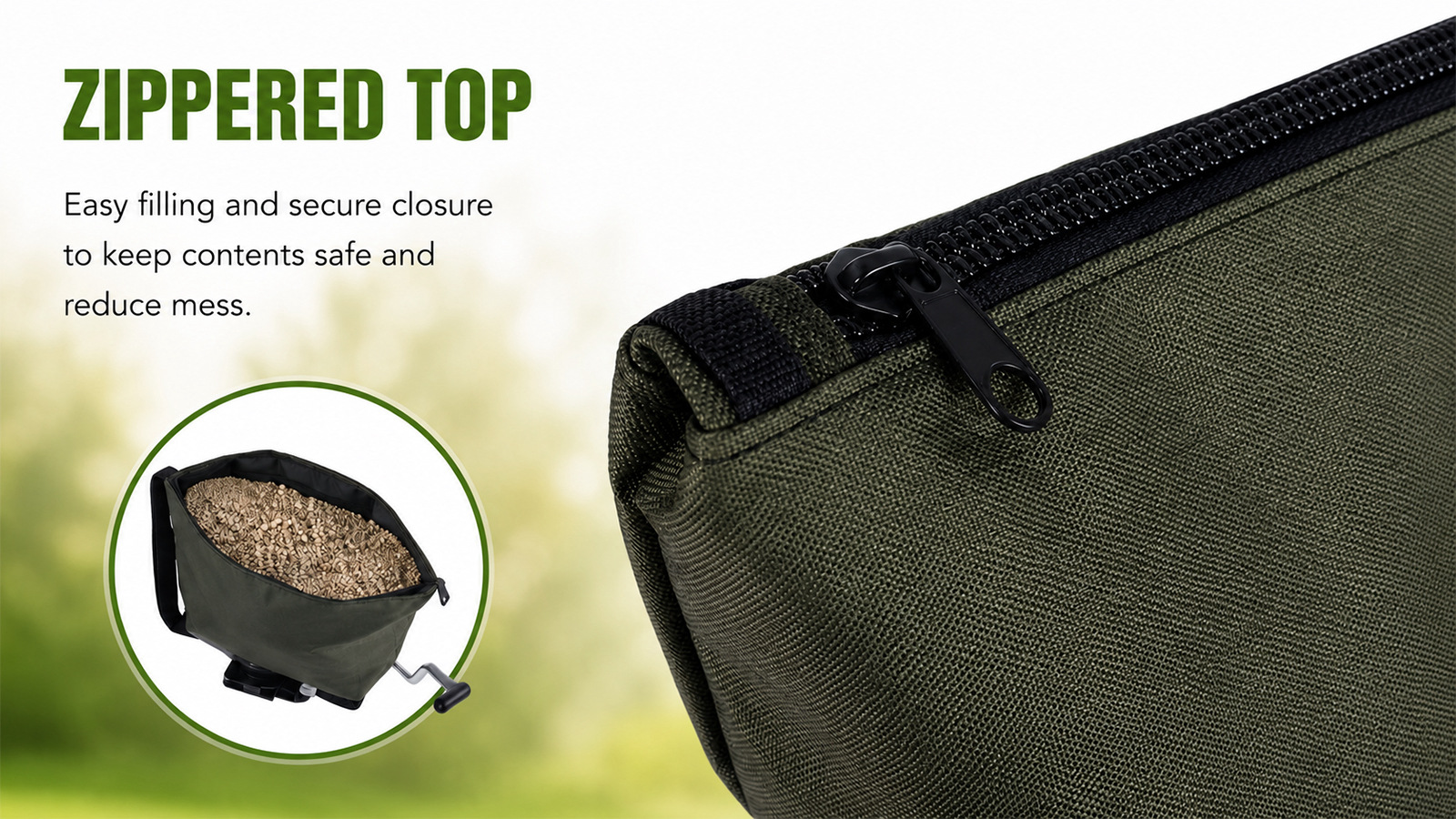 16L Nylon Seeder Bag For Lawn Fertilizer & Salt Applications