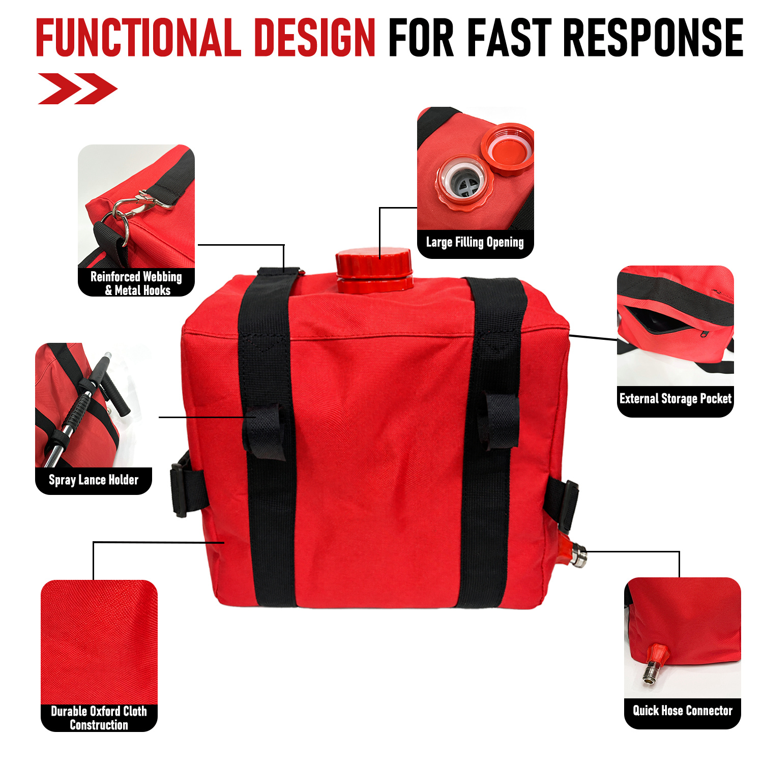 20L Double Layer Backpack Fire Fighting Bag for Forestry Farm Emergency Fire Response