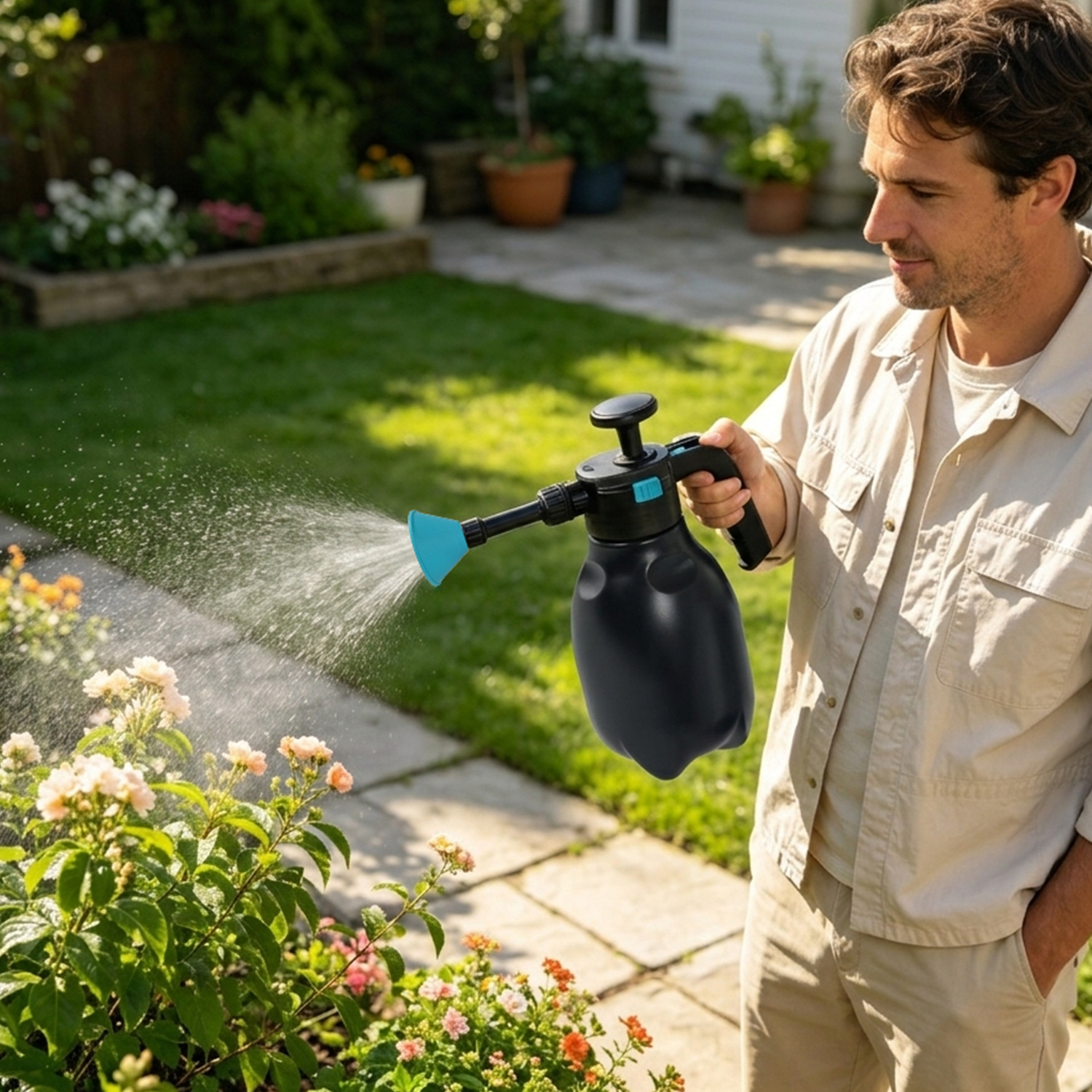 2L Hand Foam Sprayer Pump Sprayer With 2 Nozzles For Car Detailing Lawn Watering