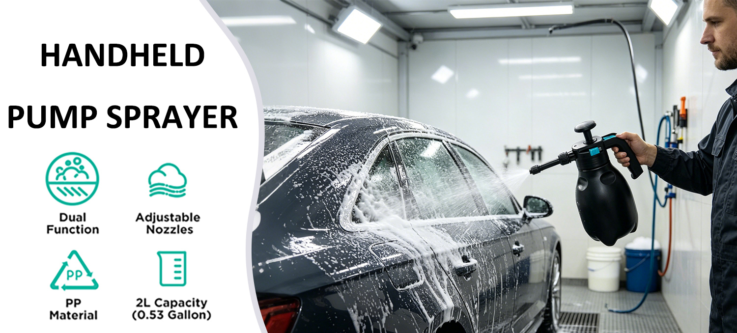 2L Hand Foam Sprayer Pump Sprayer With 2 Nozzles For Car Detailing Lawn Watering