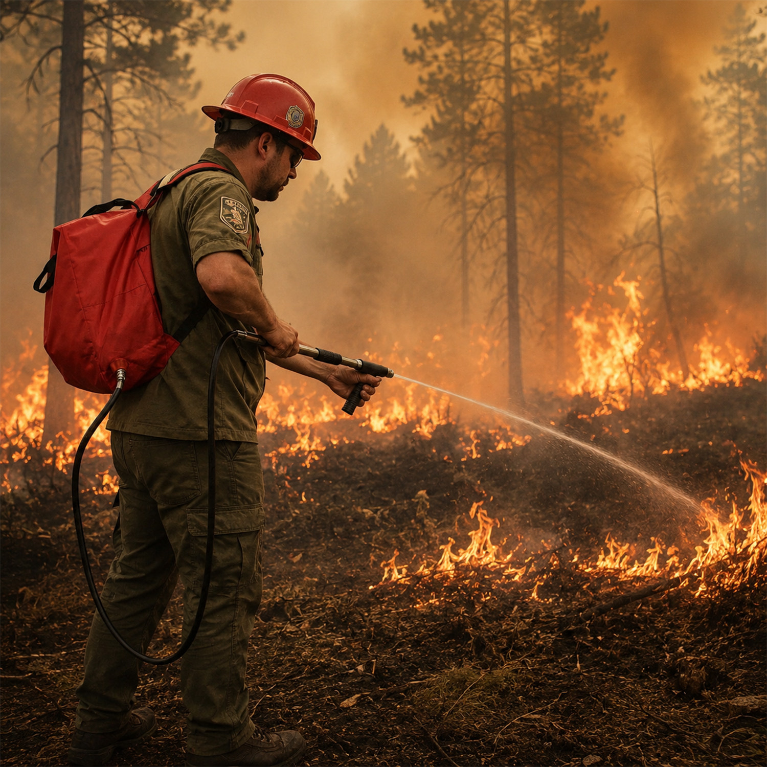20L Double-Layer Backpack Fire Fighting Bag For Wildfire & Emergency Fire Response