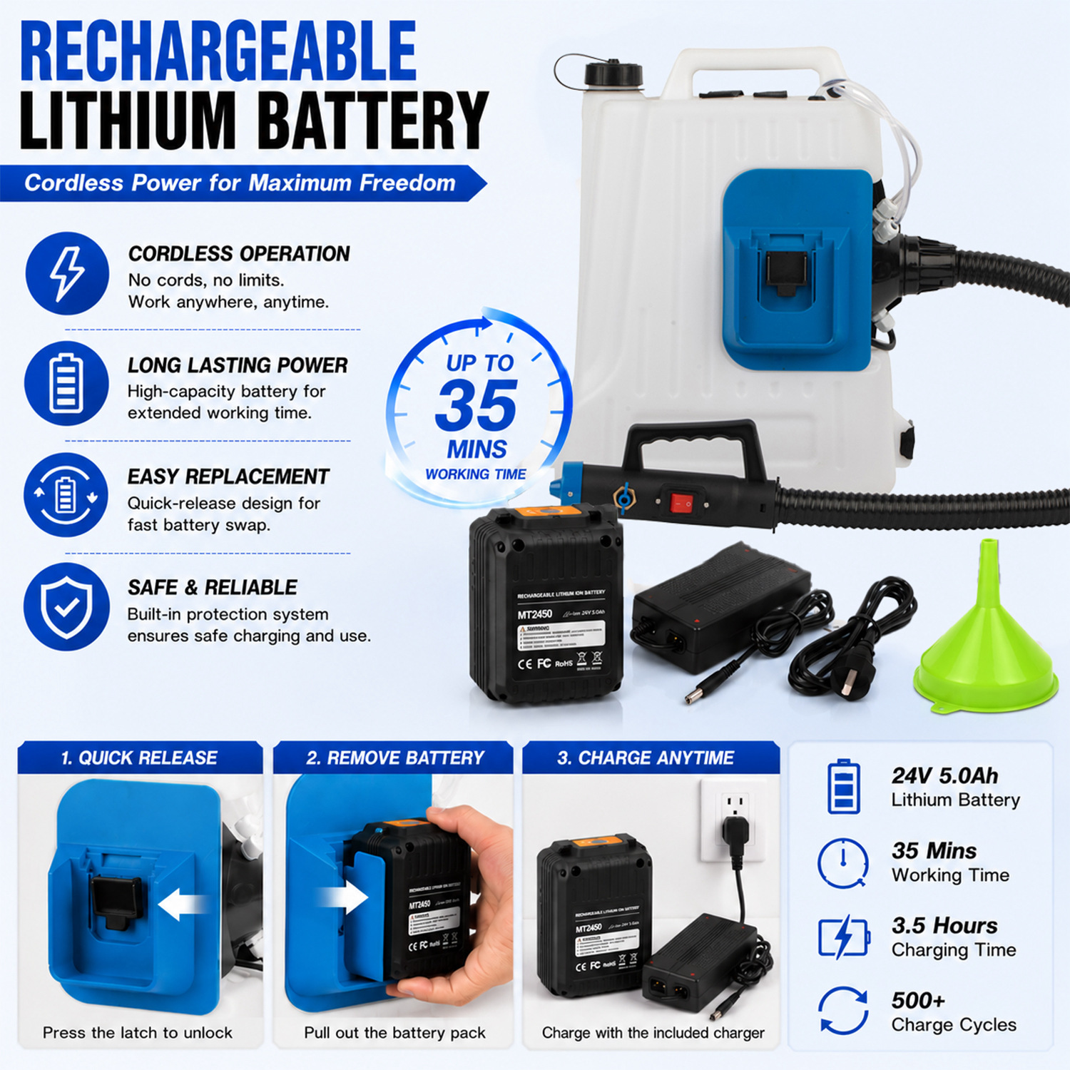 16L Lithium Battery ULV Sprayer With Adjustable Droplet for Pest Control Sanitation & Disinfection