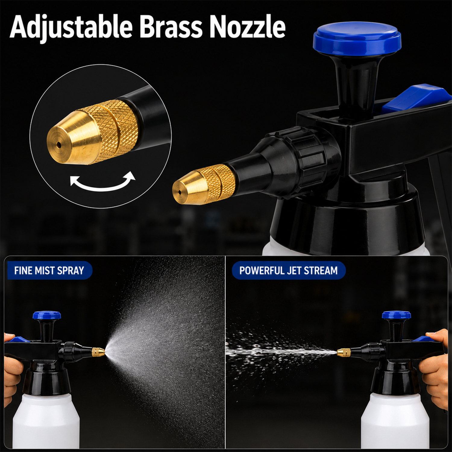 1.5L Solvent Pressure Sprayer with Brass Nozzle for Automotive & Industrial Cleaning