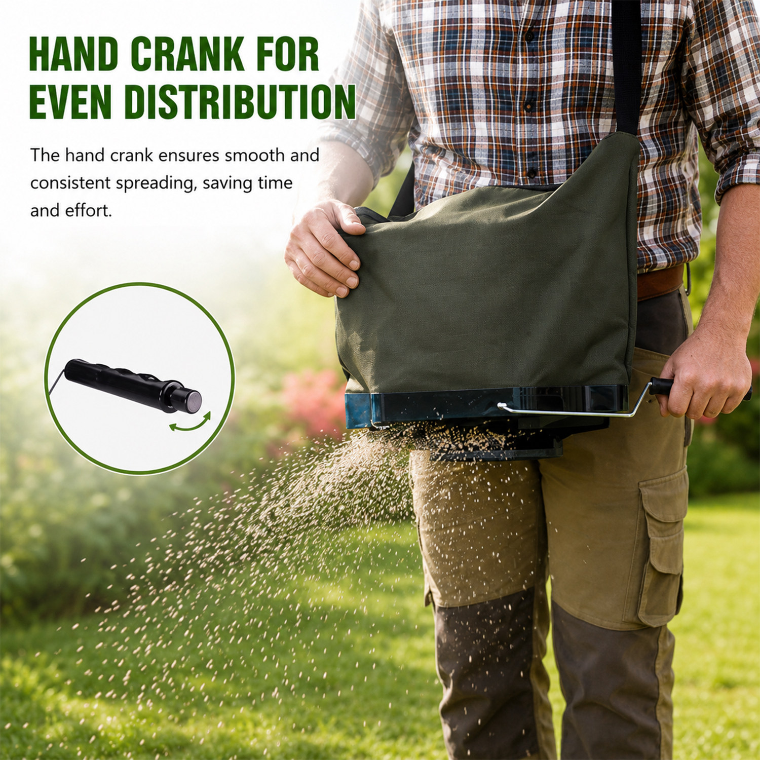 16L Nylon Seeder Bag For Lawn Fertilizer & Salt Applications