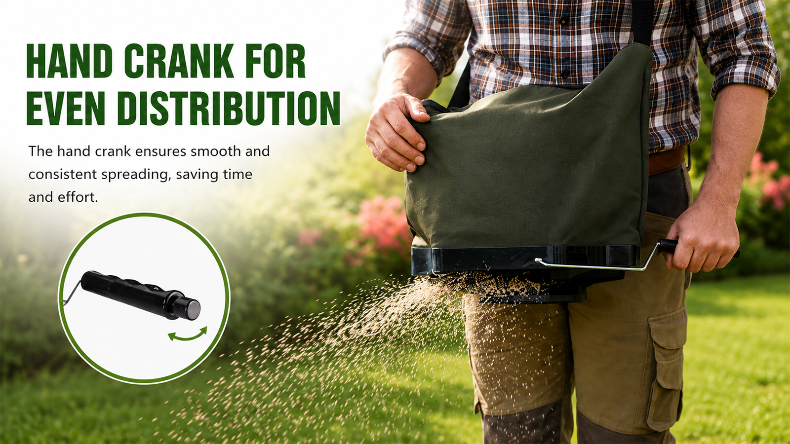 16L Nylon Seeder Bag For Lawn Fertilizer & Salt Applications
