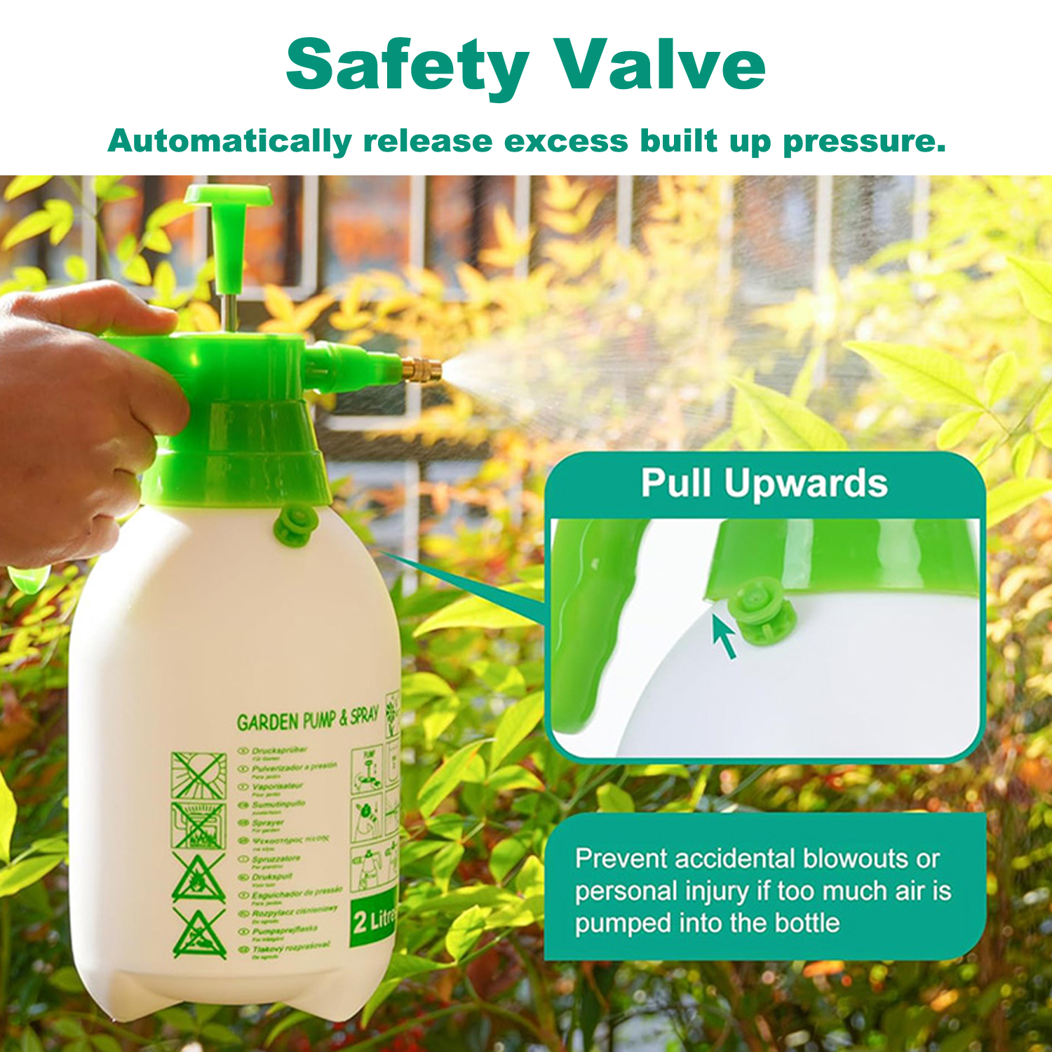 1.5L Garden Pressure Pump Sprayer for Watering Home Cleaning & Car Washing