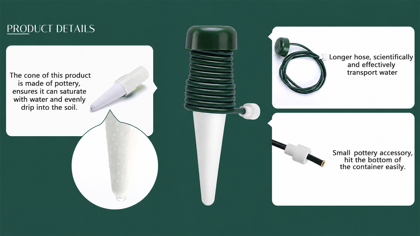Automatic Plant Waterers Self Watering Spikes For Indoor Outdoor Plants (Large)