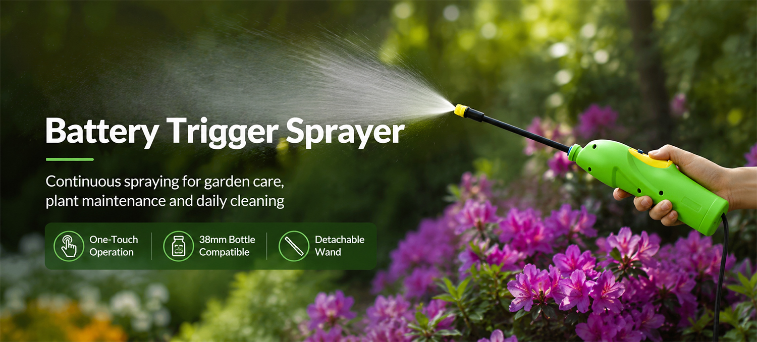 Battery Trigger Sprayer With Detachable Wand For Garden Weed & Grass Killer Spray