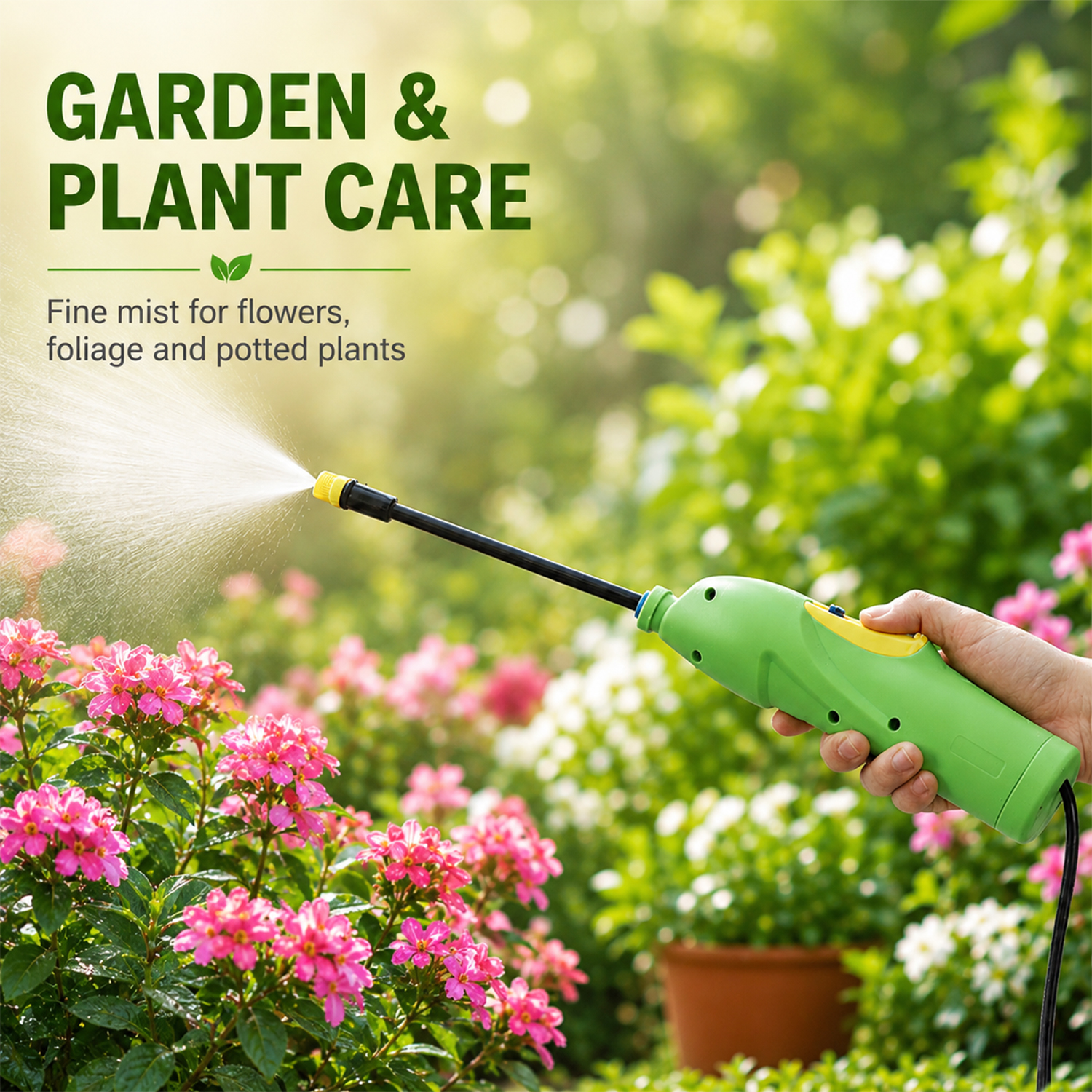 Battery Trigger Sprayer With Detachable Wand For Garden Weed & Grass Killer Spray