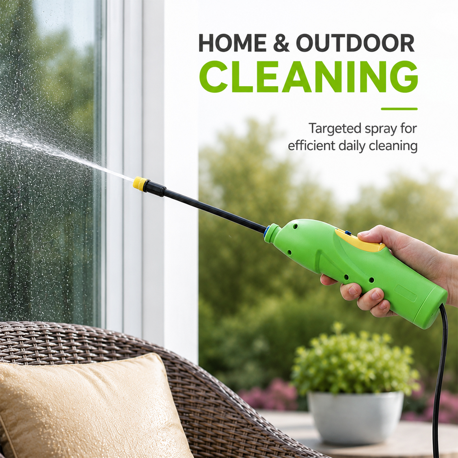Battery Trigger Sprayer With Detachable Wand For Garden Weed & Grass Killer Spray