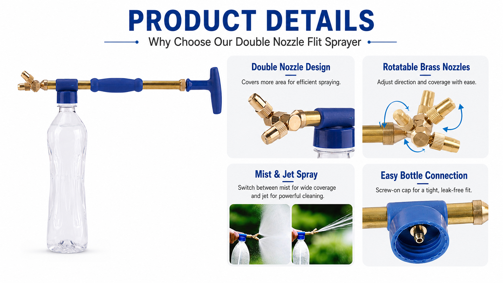Double Nozzle Flit Sprayer for Gardening Pest Control and Light Cleaning