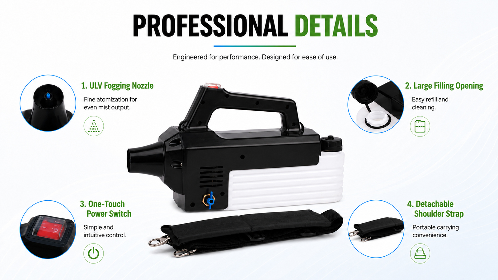 2L Lithium Battery ULV Sprayer for Pest Control Sanitation & Disinfection