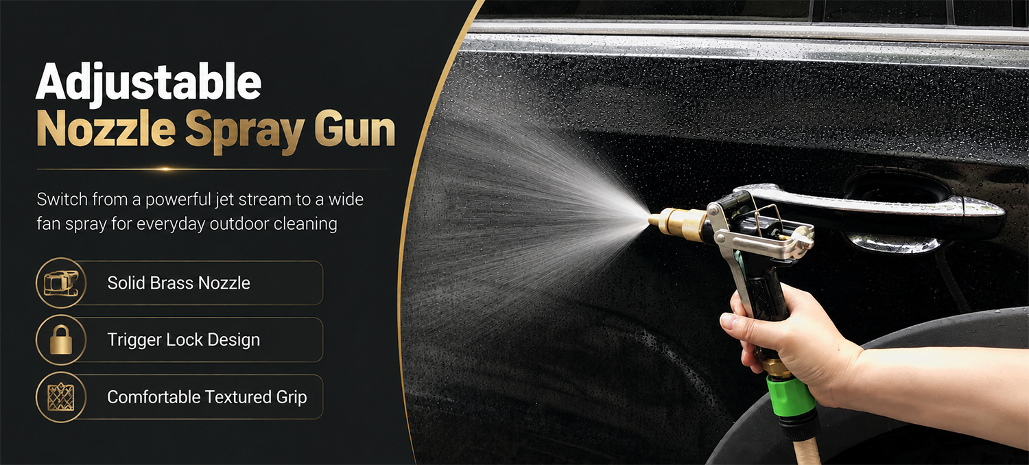 Adjustable Nozzle Spray Gun for Car Washing Garden Watering & Outdoor Cleaning