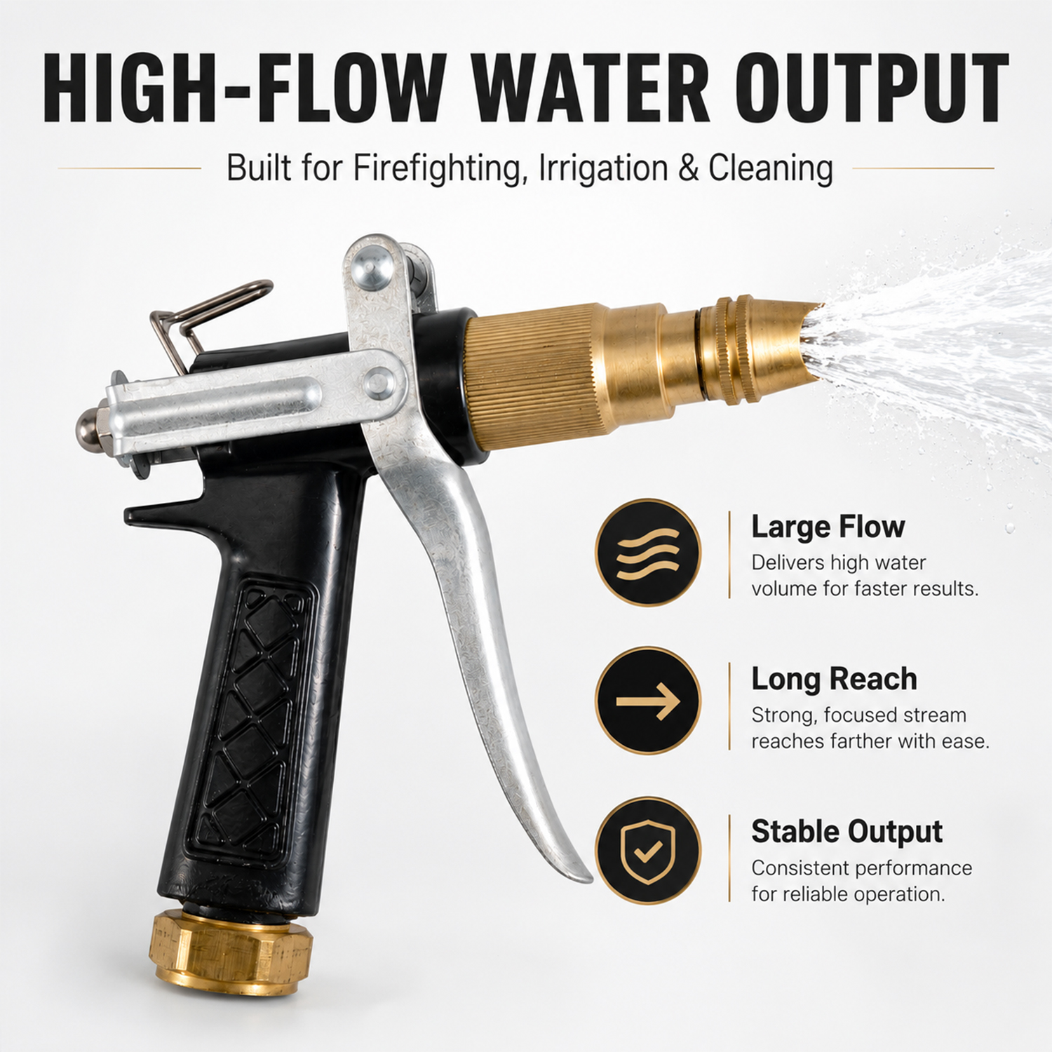 High-flow Spray Gun For Garden Watering Car Washing Outdoor Cleaning