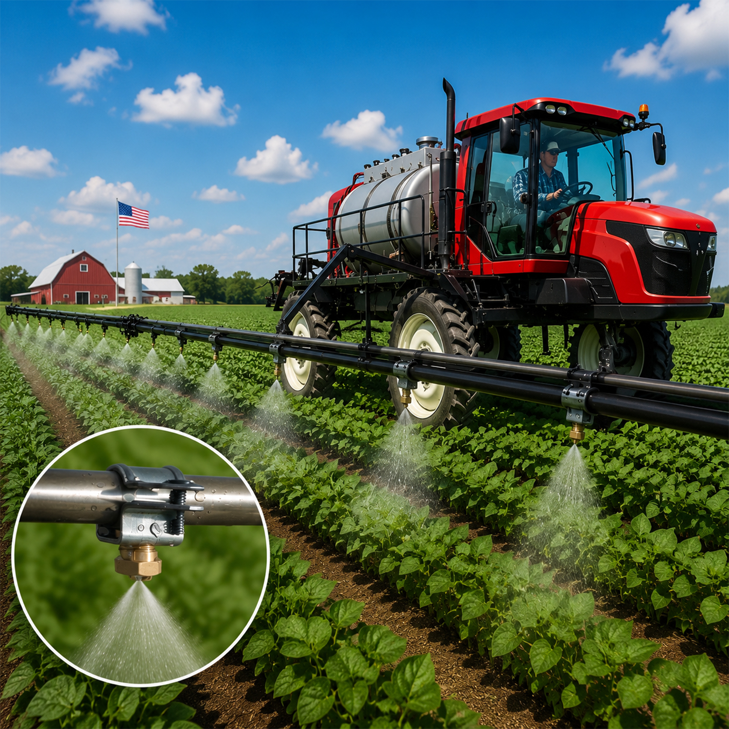 Metal Anti-drip Spray Nozzle With Pipe Clamp