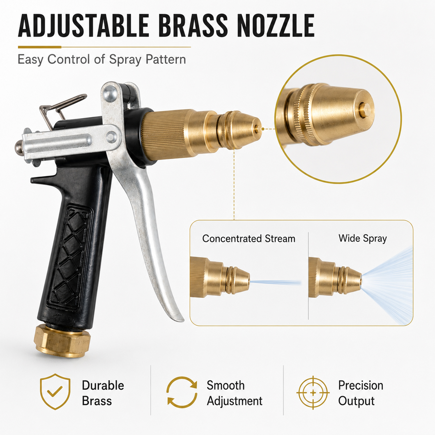 High-flow Spray Gun For Garden Watering Car Washing Outdoor Cleaning