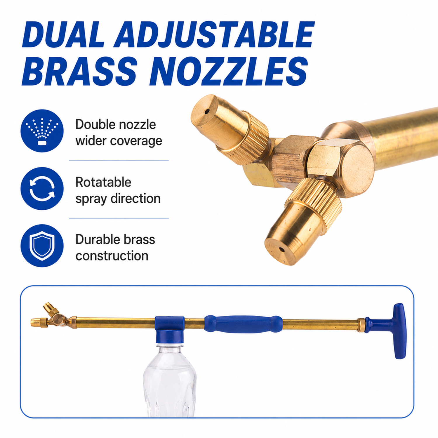 Extended Double Nozzle Flit Sprayer for Gardening Pest Control and Light Cleaning