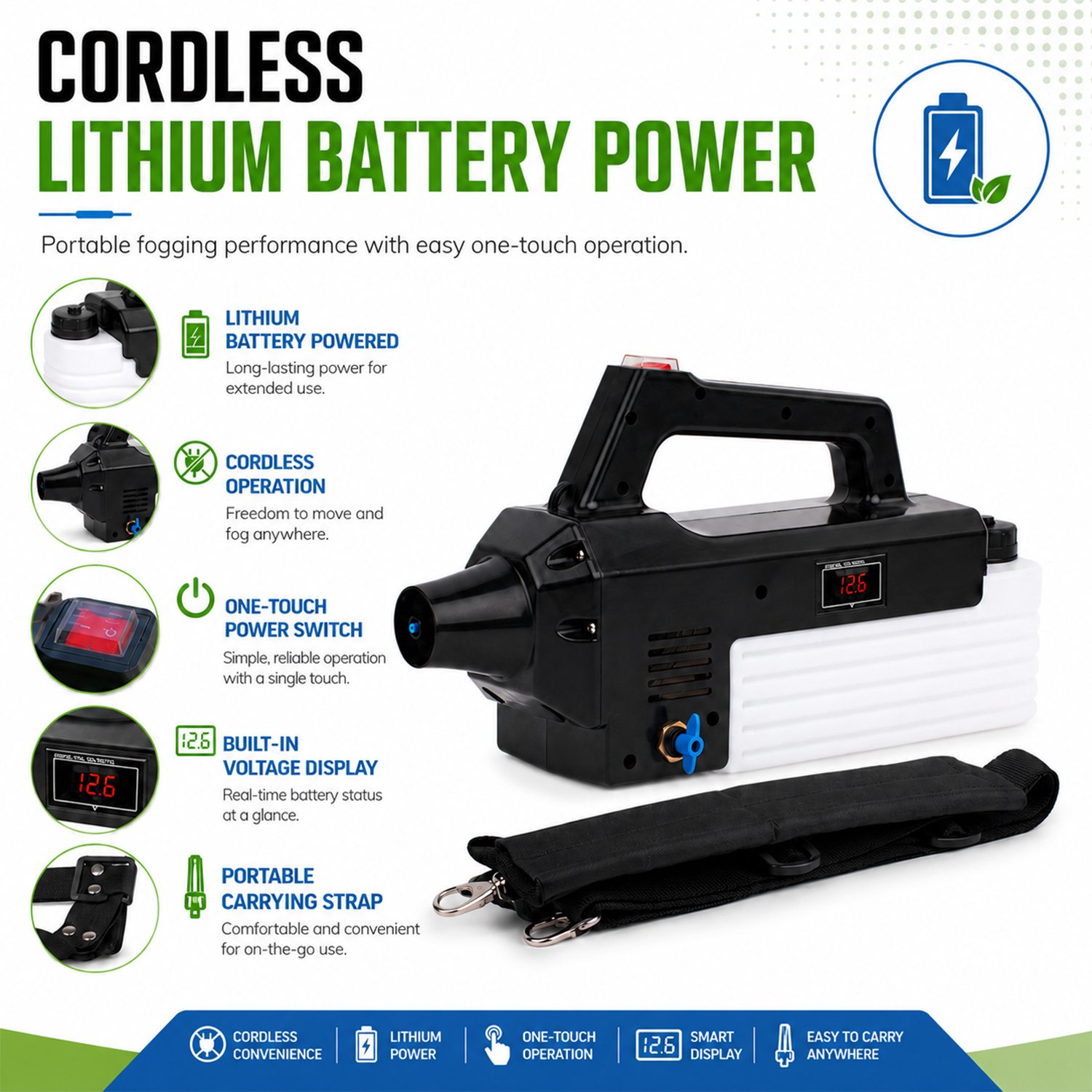 2L Lithium Battery ULV Sprayer for Pest Control Sanitation & Disinfection