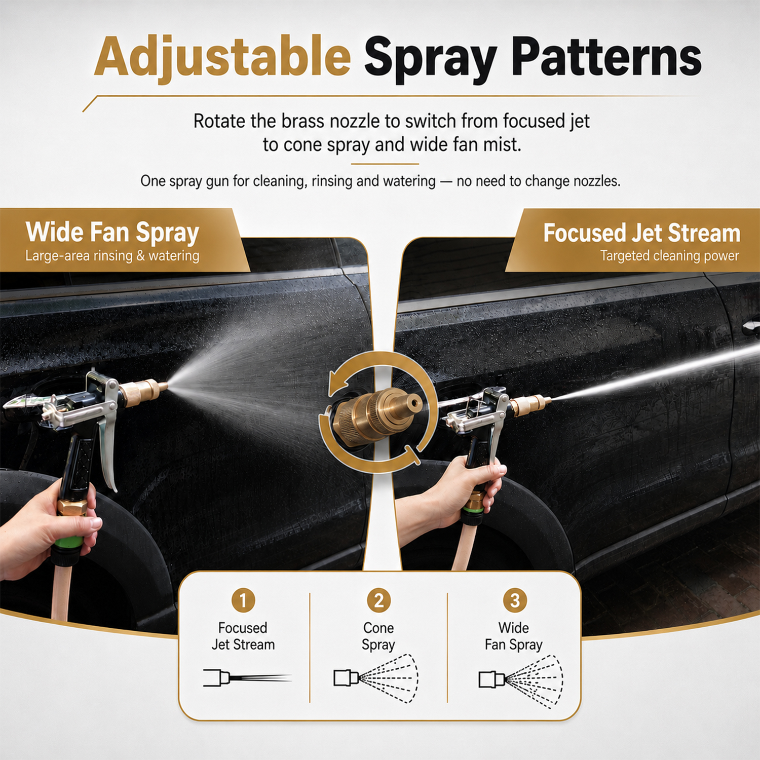 Adjustable Nozzle Spray Gun for Car Washing Garden Watering & Outdoor Cleaning