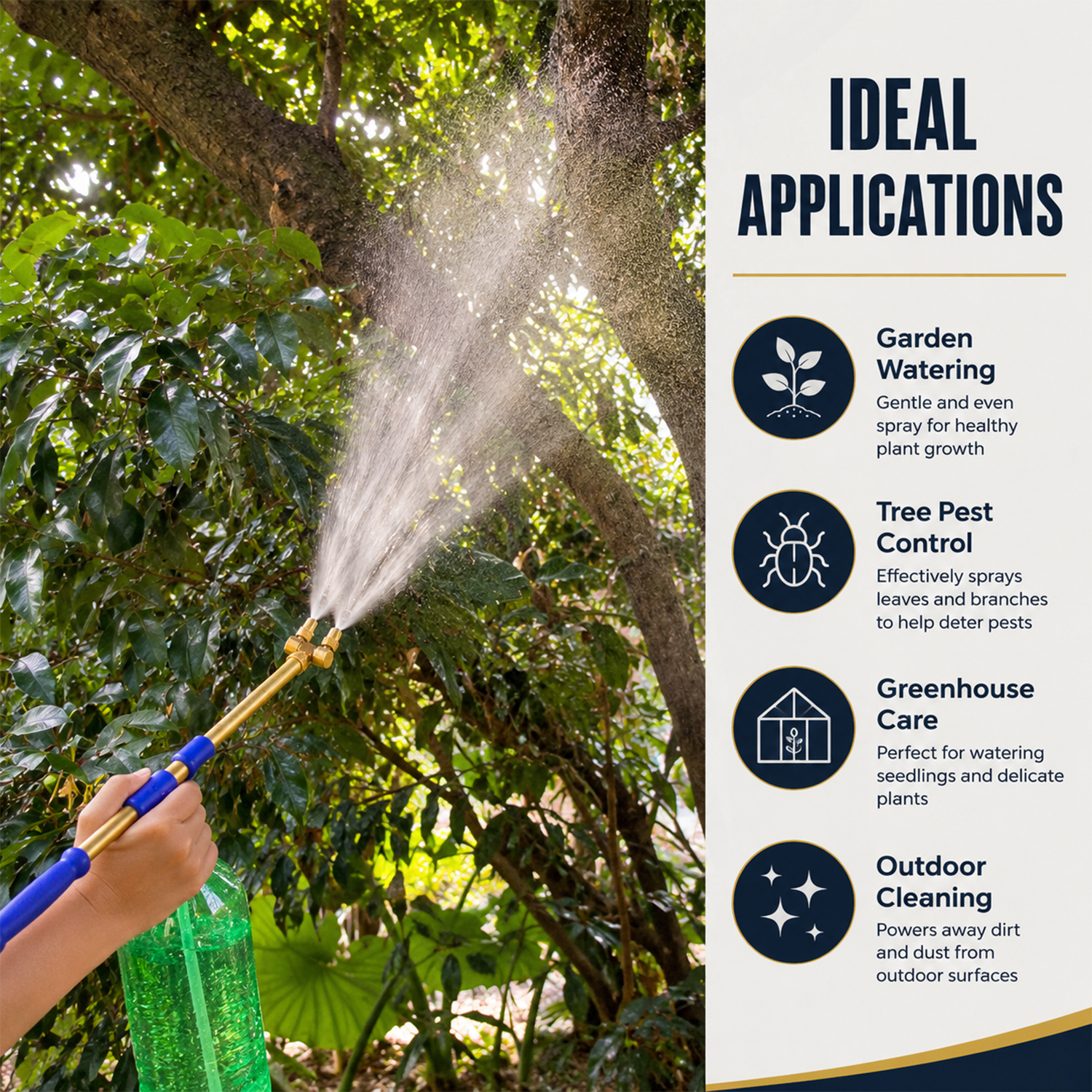 Extended Double Nozzle Flit Sprayer for Gardening Pest Control and Light Cleaning