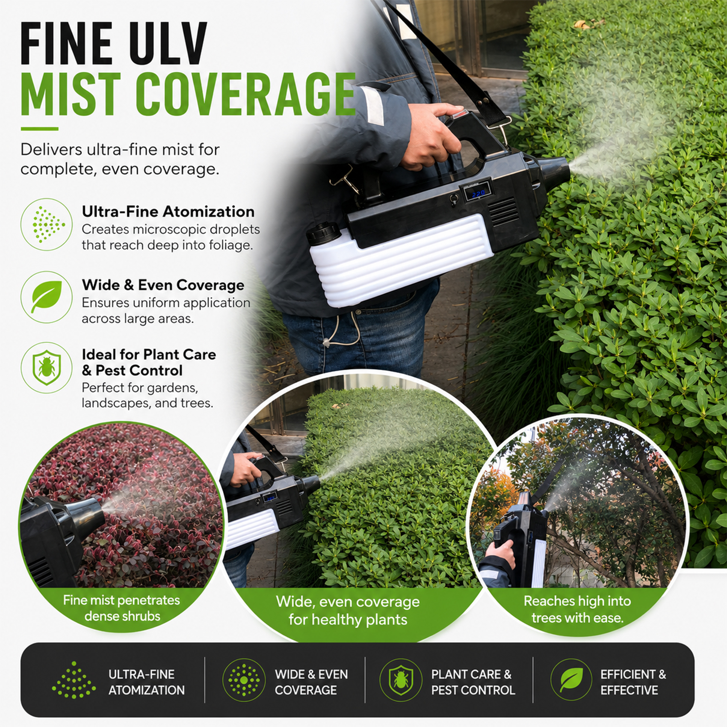 2L Lithium Battery ULV Sprayer for Pest Control Sanitation & Disinfection