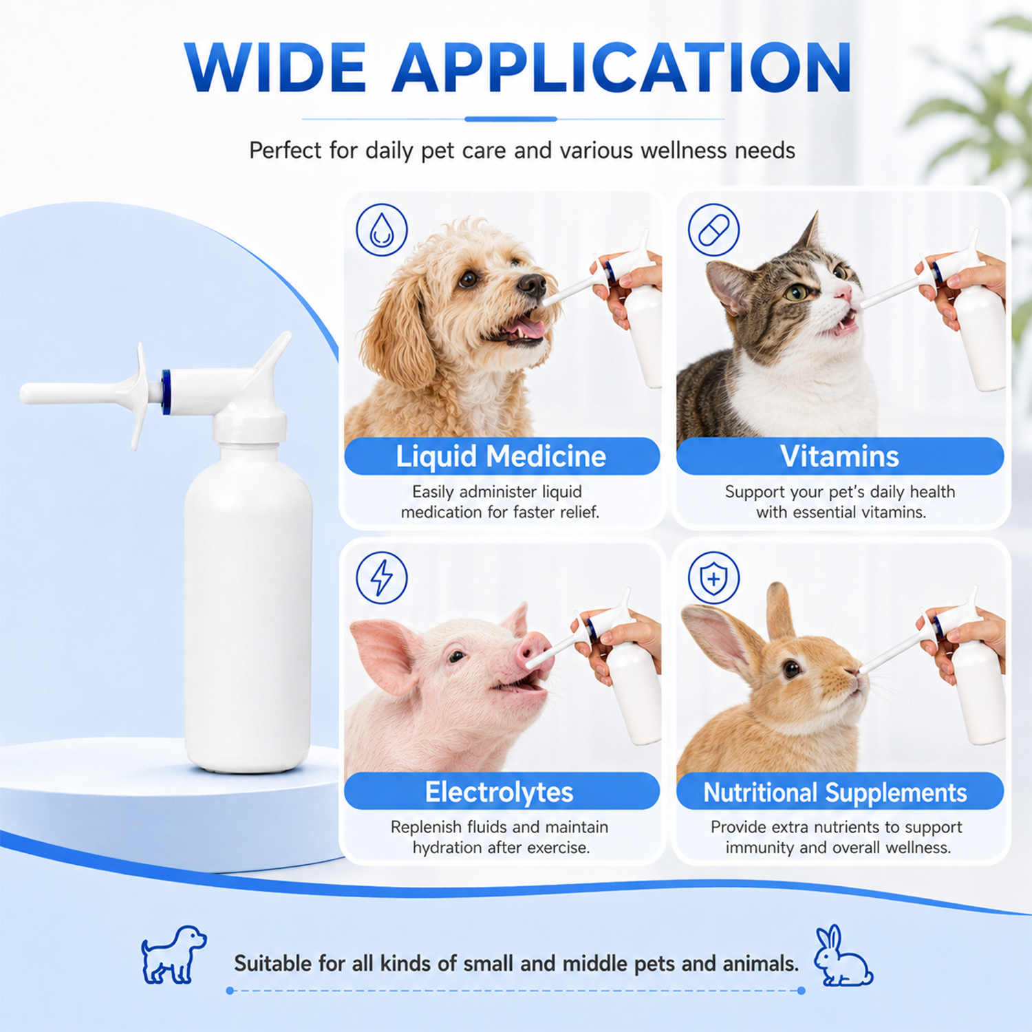 2ML Dosage Veterinary Dispenser Liquid Feeder Pump Trigger For Animals Pets